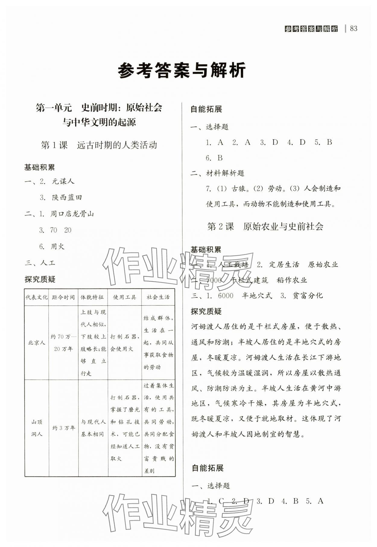 2024年自能导学七年级历史上册人教版 第1页