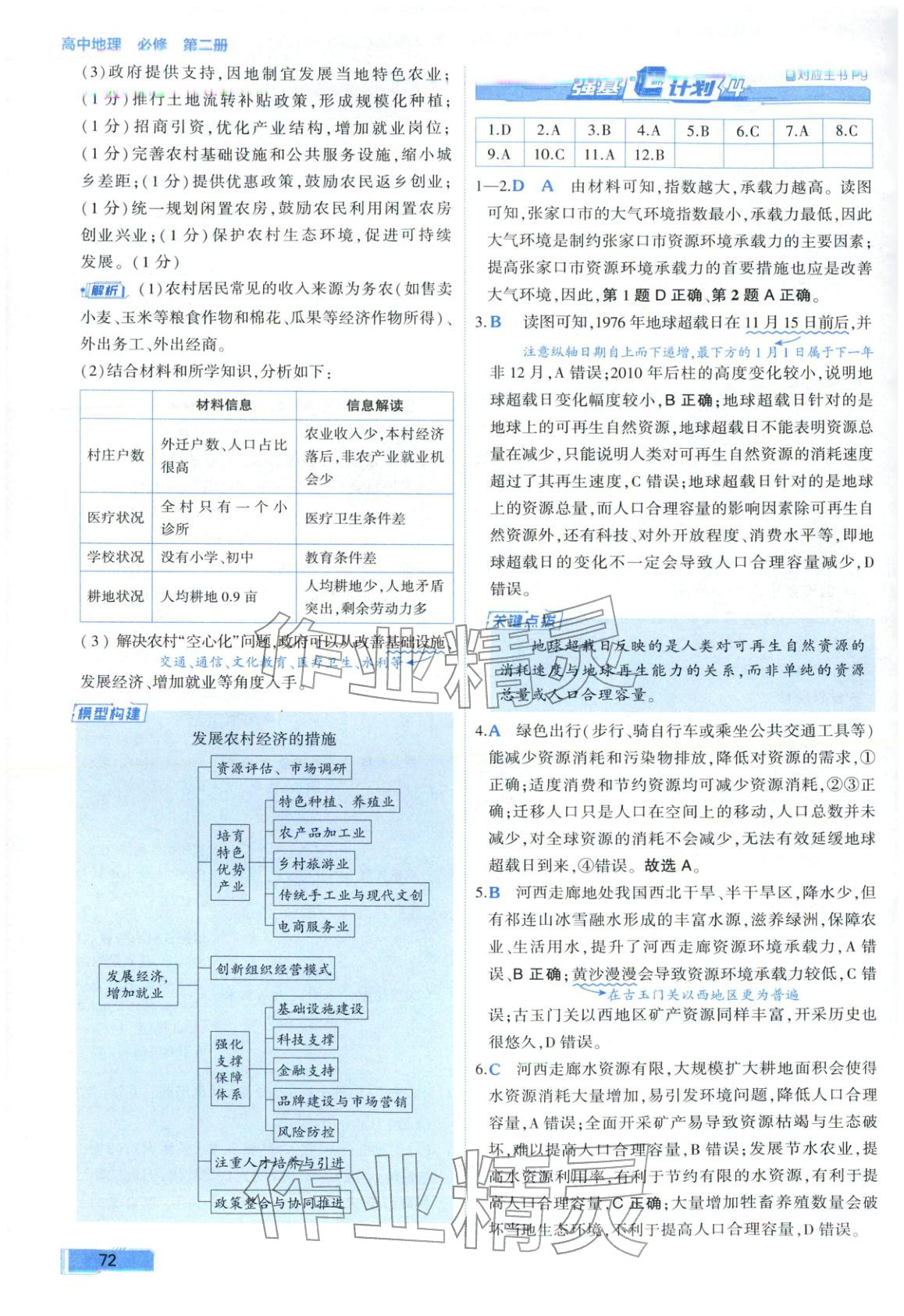 2025年周末C計劃高中地理必修第二冊人教版&nbsp;第8頁