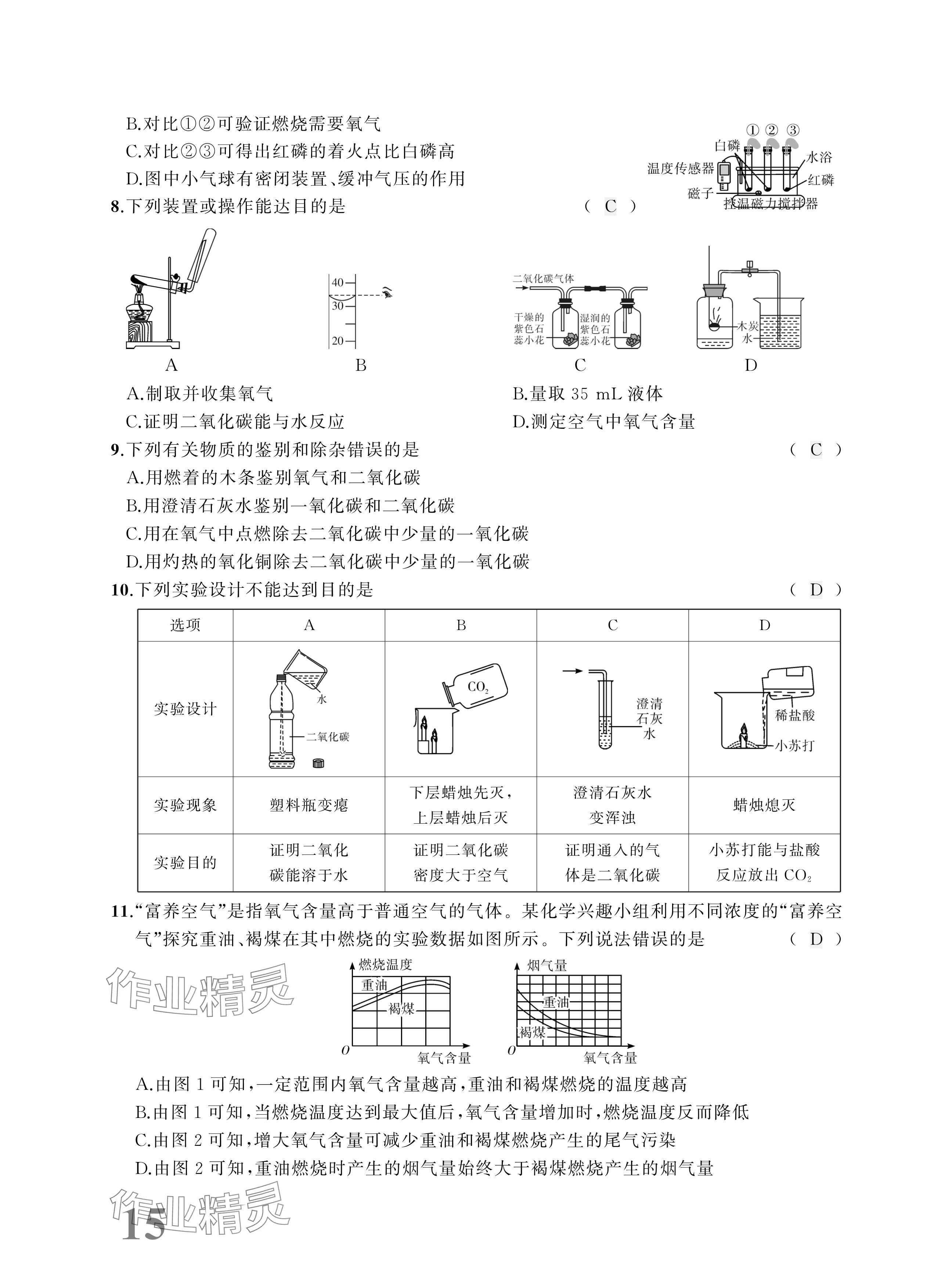 2025年優(yōu)等生中考試題精選化學(xué)安徽專版 參考答案第15頁