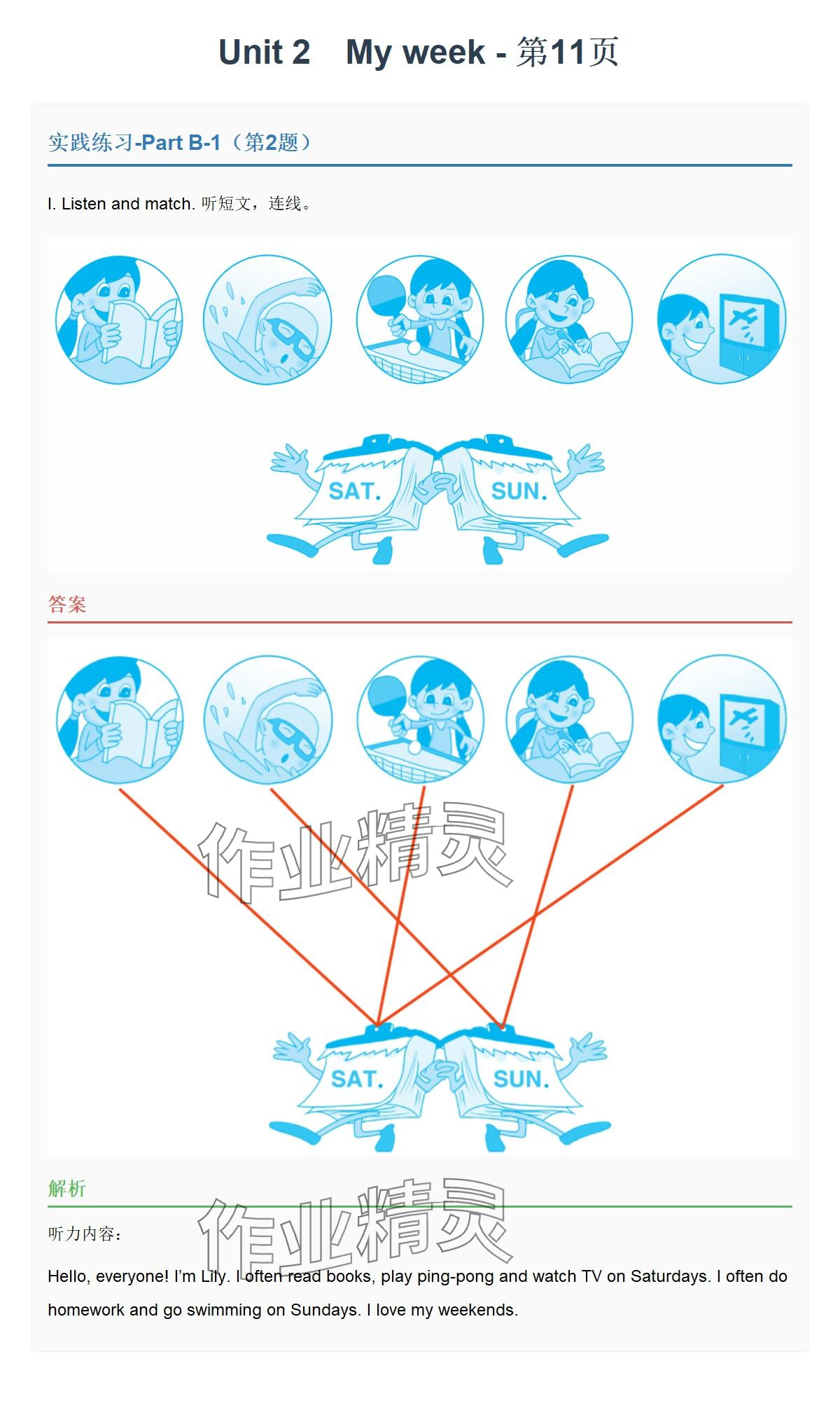 2025年同步實踐評價課程基礎訓練湖南少年兒童出版社五年級英語上冊人教版 參考答案第19頁