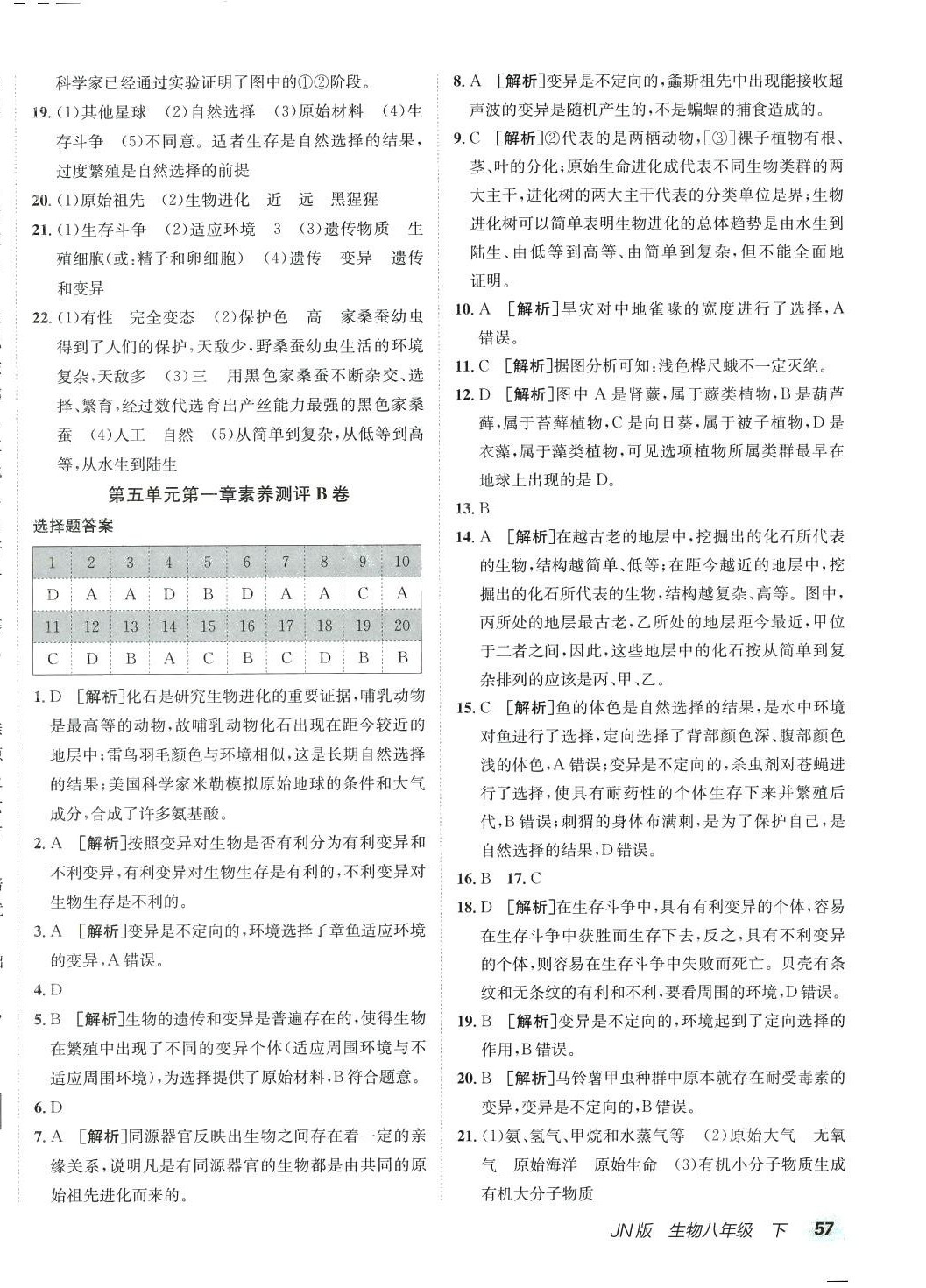 2024年海淀單元測試AB卷八年級(jí)生物下冊(cè)濟(jì)南版 第2頁