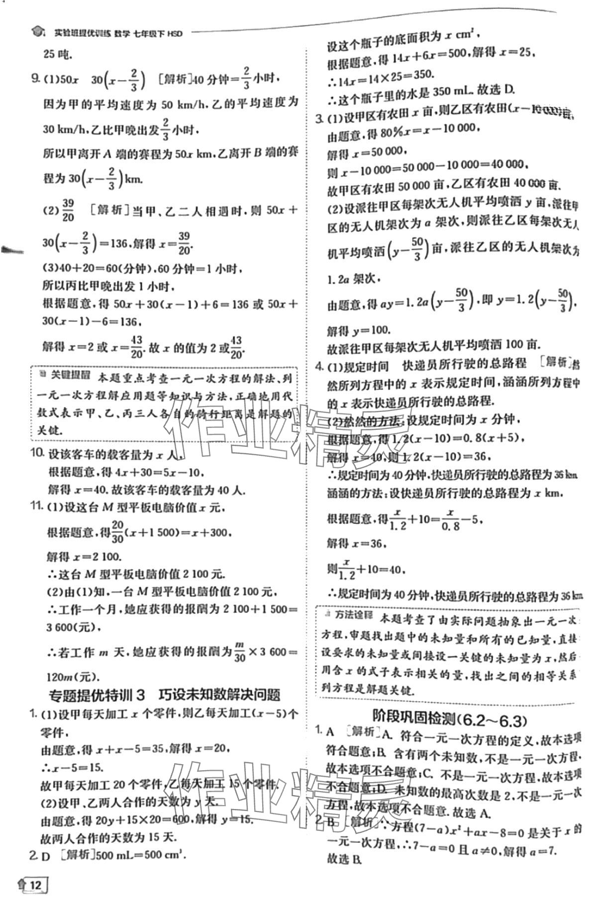 2024年實驗班提優(yōu)訓練七年級數學下冊華師大版 第12頁