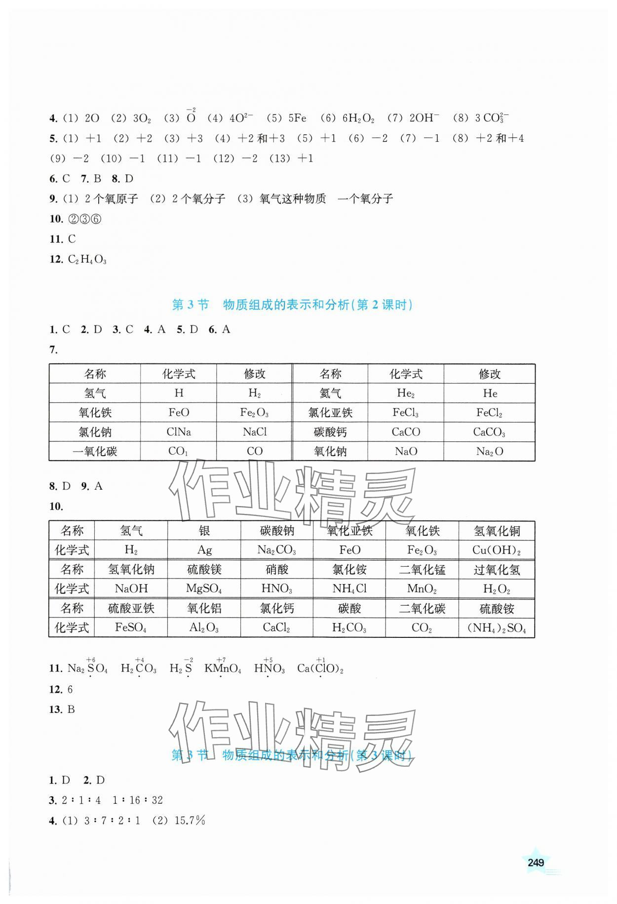 2024年探究與訓練九年級化學全一冊滬教版 參考答案第6頁