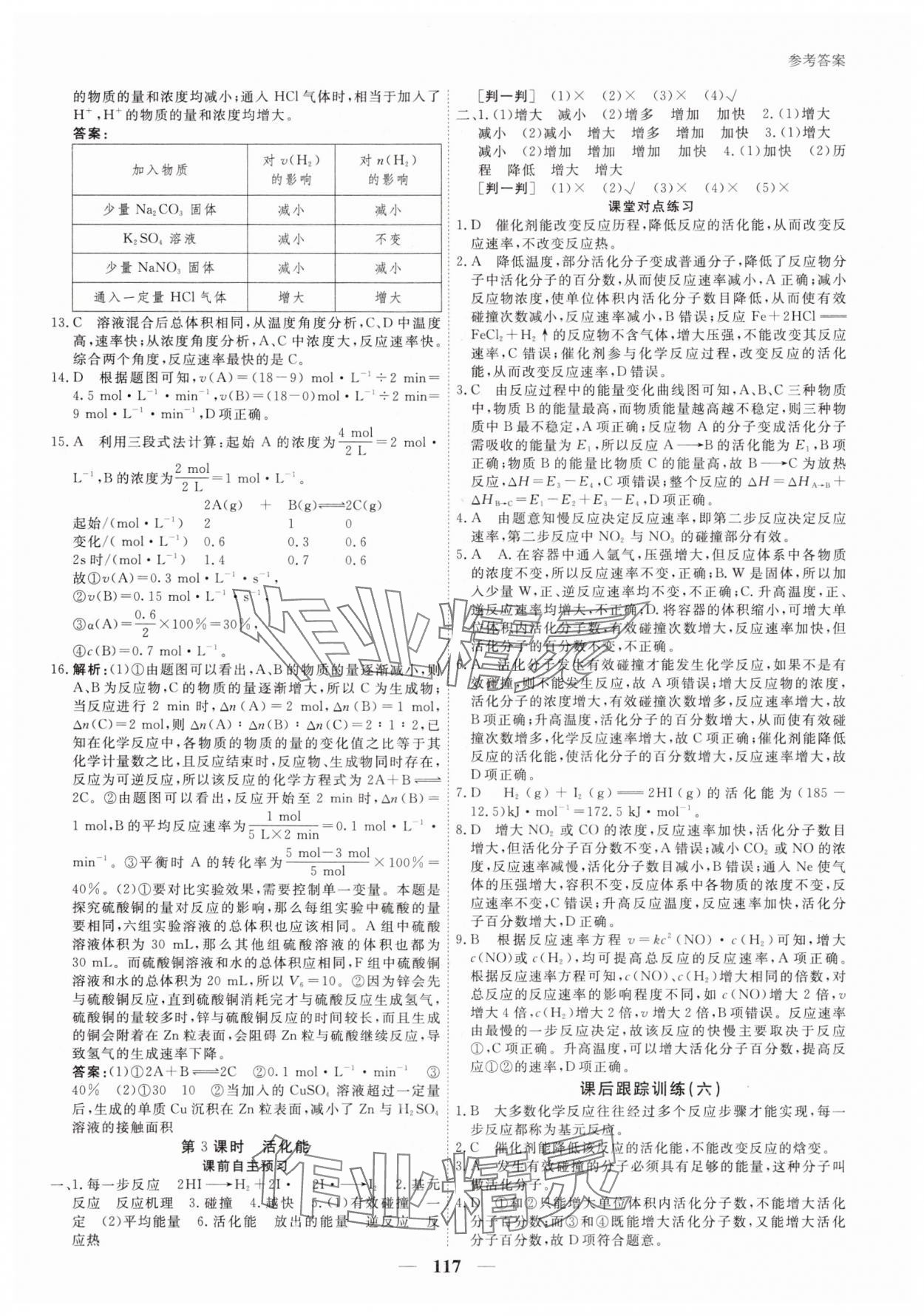 2025年與名師對話高中新教材同步導(dǎo)練案化學(xué)C選擇性必修1 參考答案第8頁