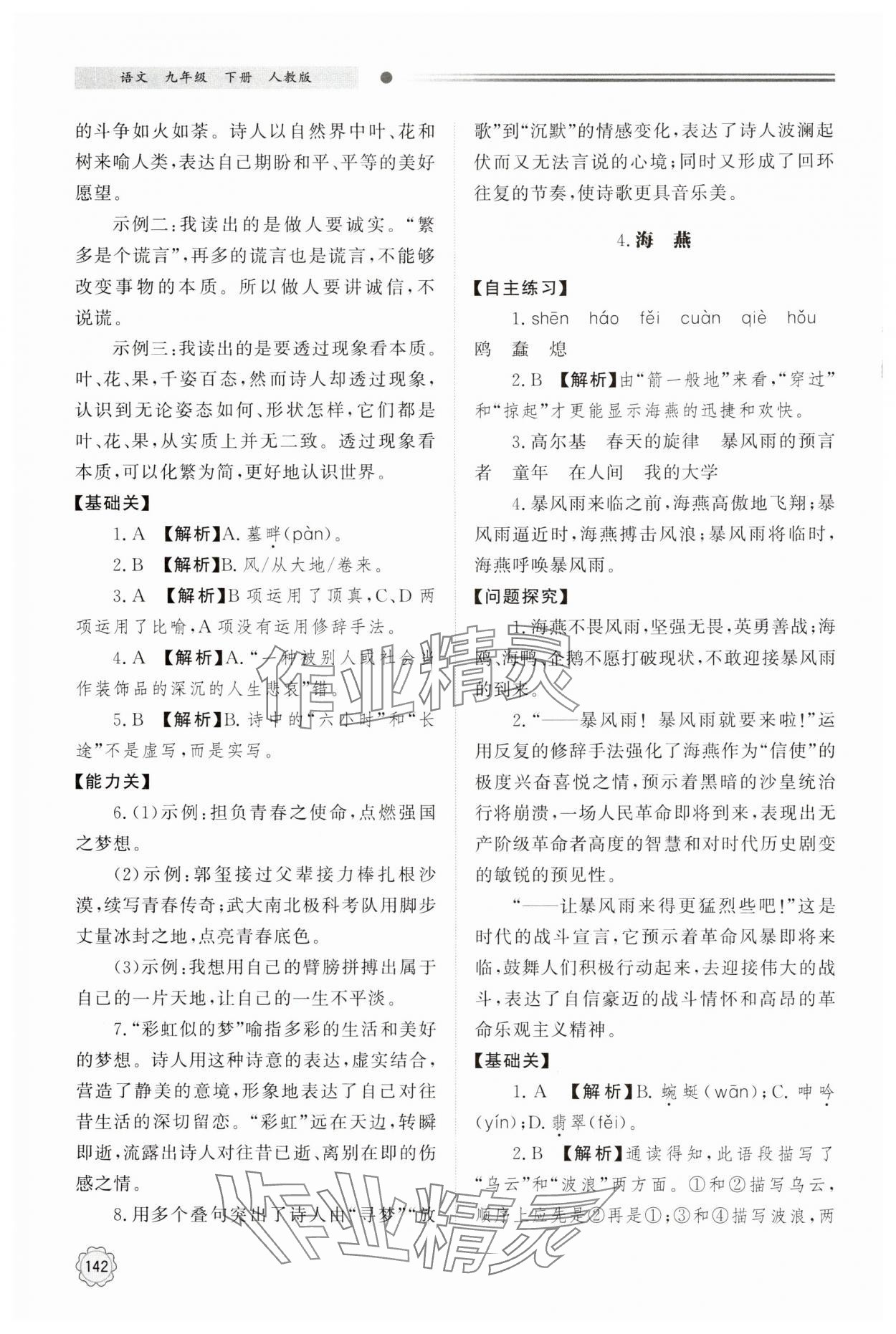2025年初中同步練習冊明天出版社九年級語文下冊人教版 第4頁