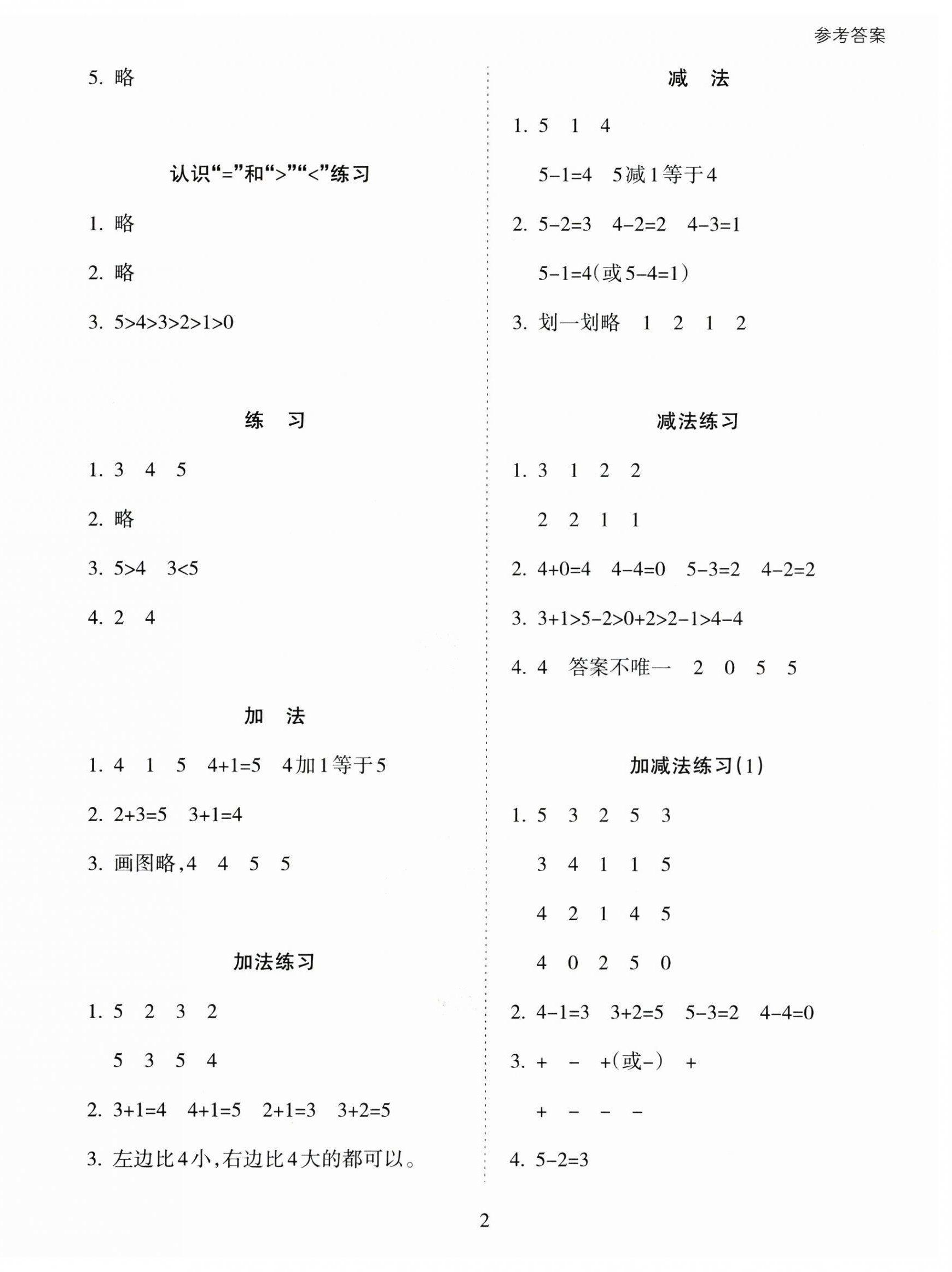 2024年金椰風(fēng)新課程同步練一年級(jí)數(shù)學(xué)上冊(cè)蘇教版 第2頁(yè)