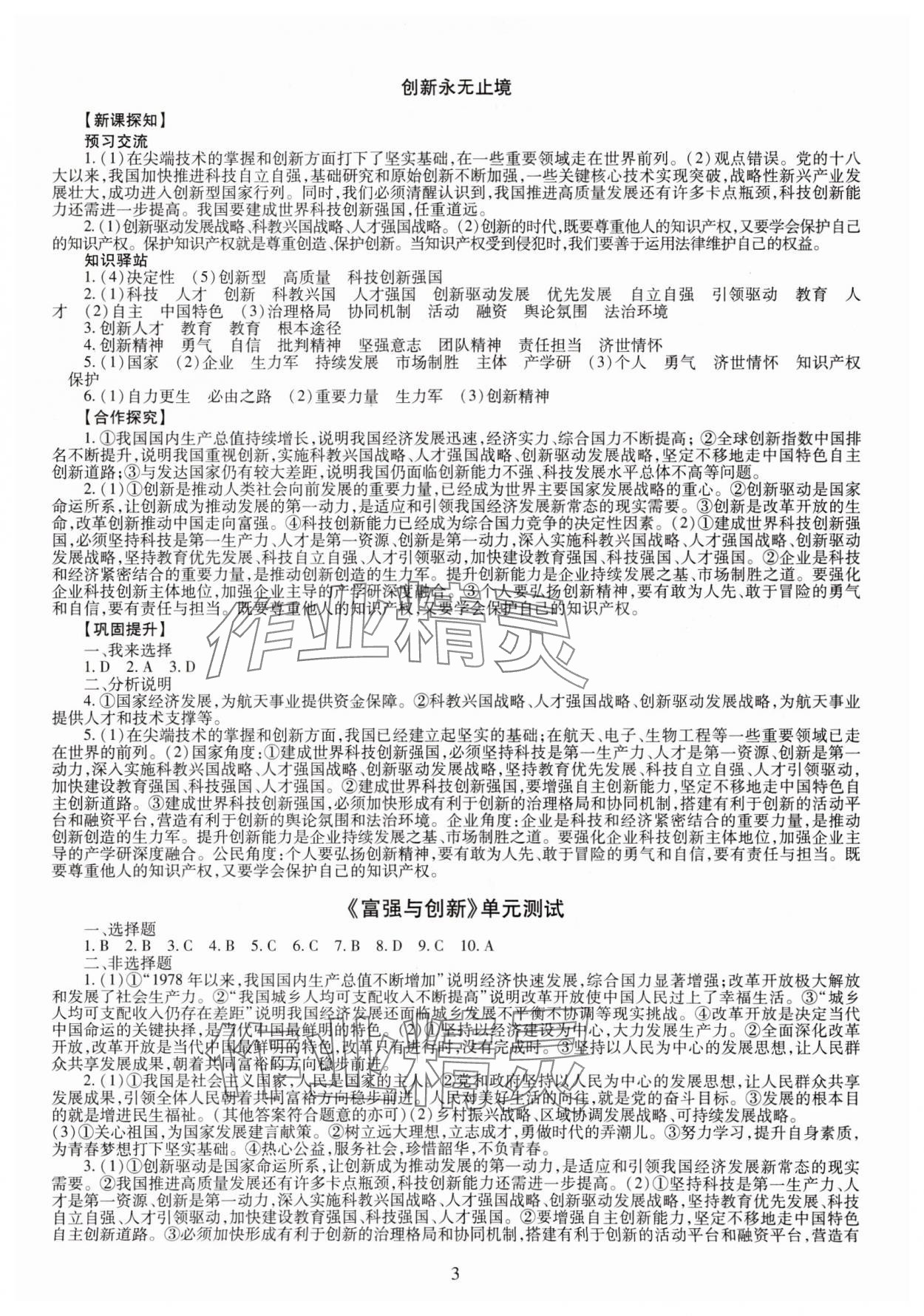 2023年智慧學(xué)習(xí)導(dǎo)學(xué)練九年級(jí)道德與法治全一冊(cè)人教版 第3頁