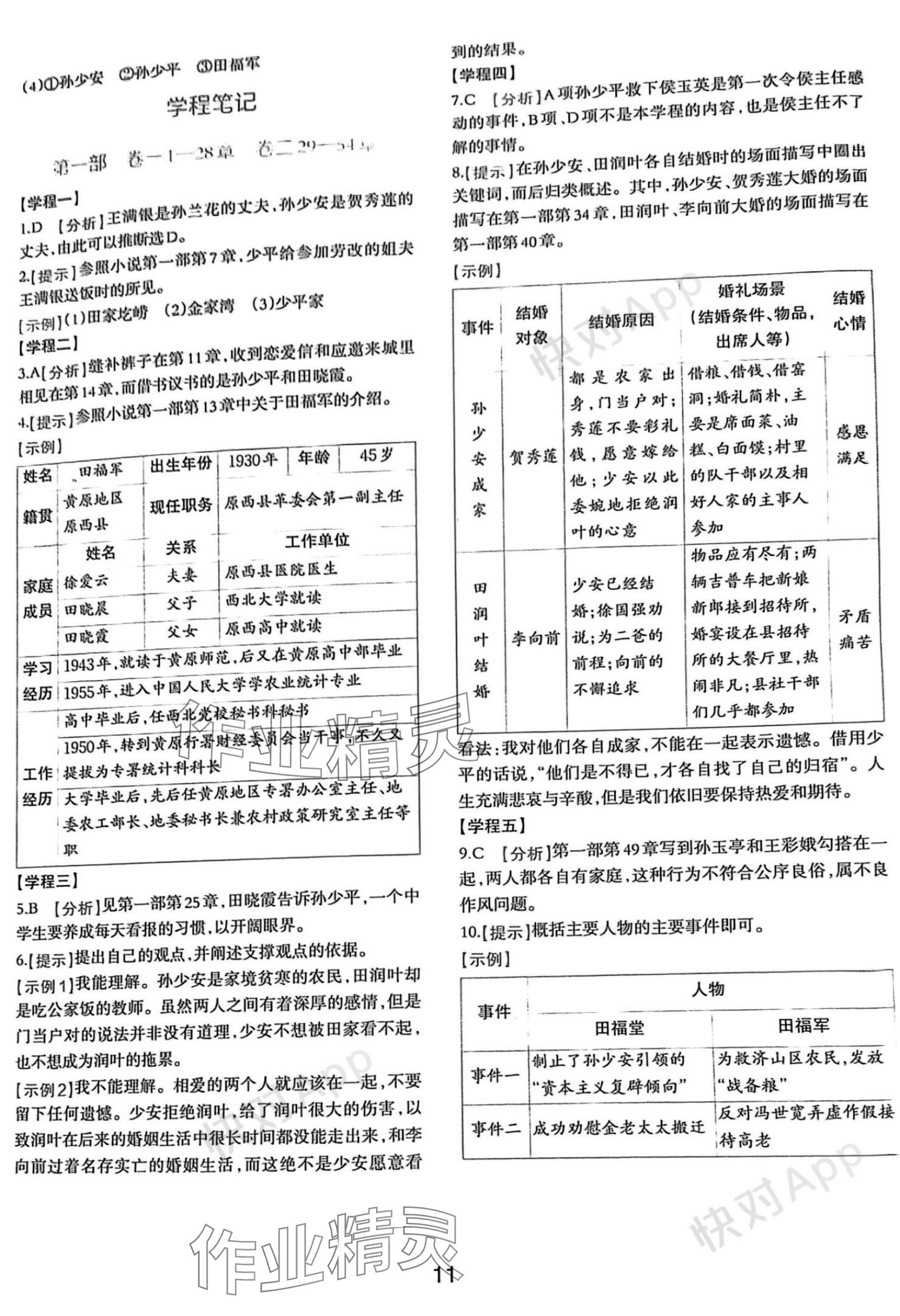 2023年浙江省中等職業(yè)學(xué)校練習(xí)冊語文上冊基礎(chǔ)模塊 參考答案第11頁