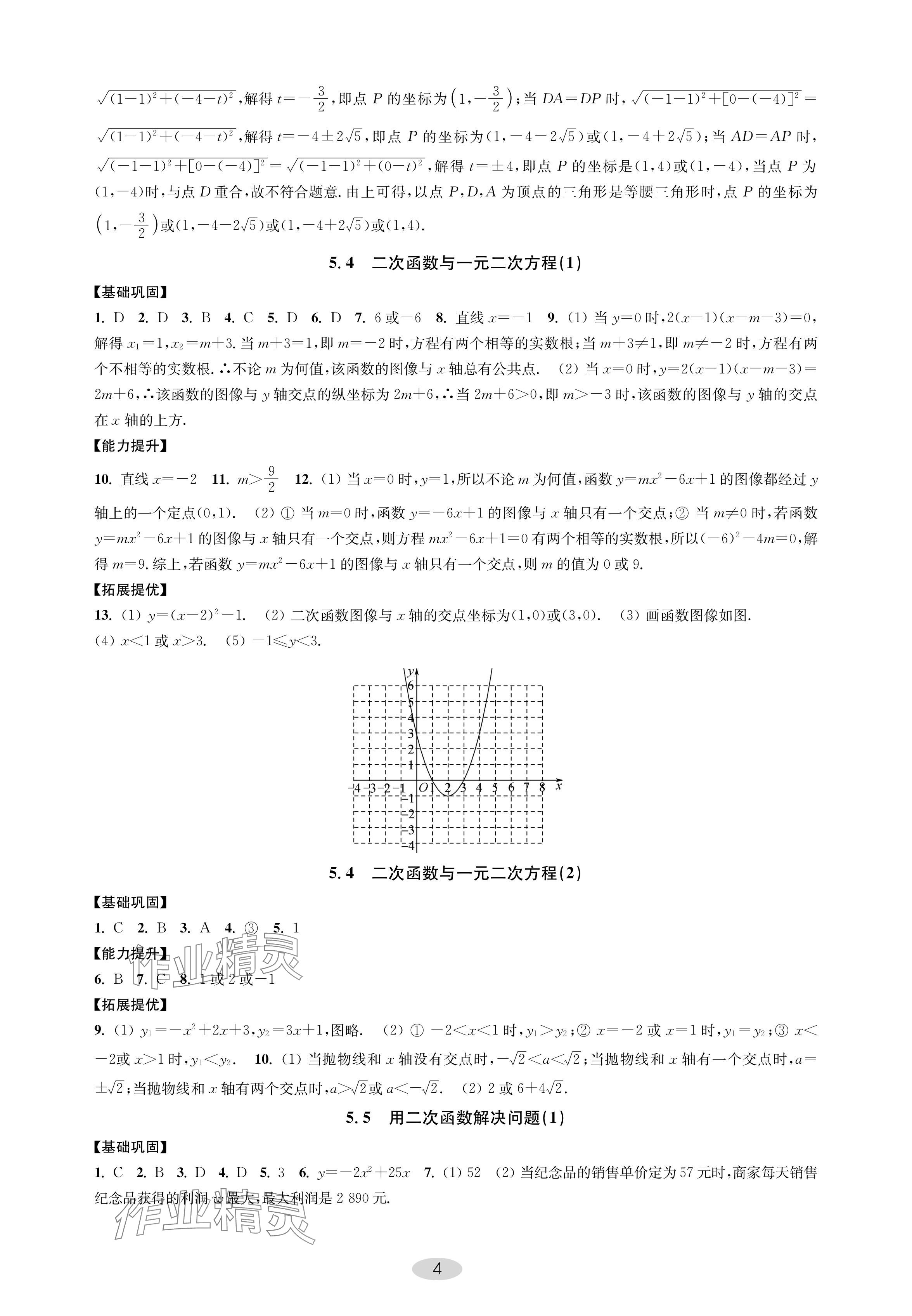 2024年關鍵能力進階九年級數學下冊蘇科版 參考答案第4頁