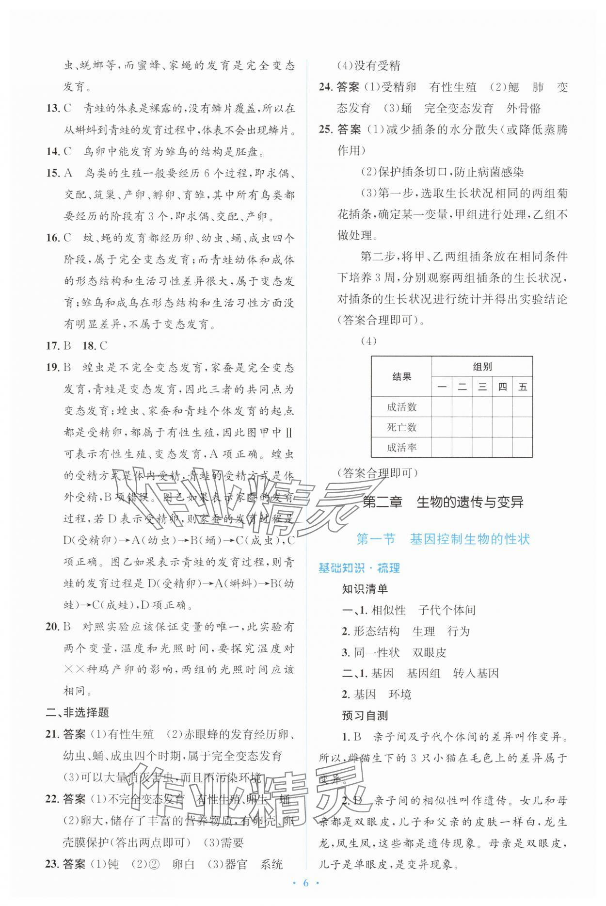 2025年人教金學典同步解析與測評學考練八年級生物下冊人教版 第6頁