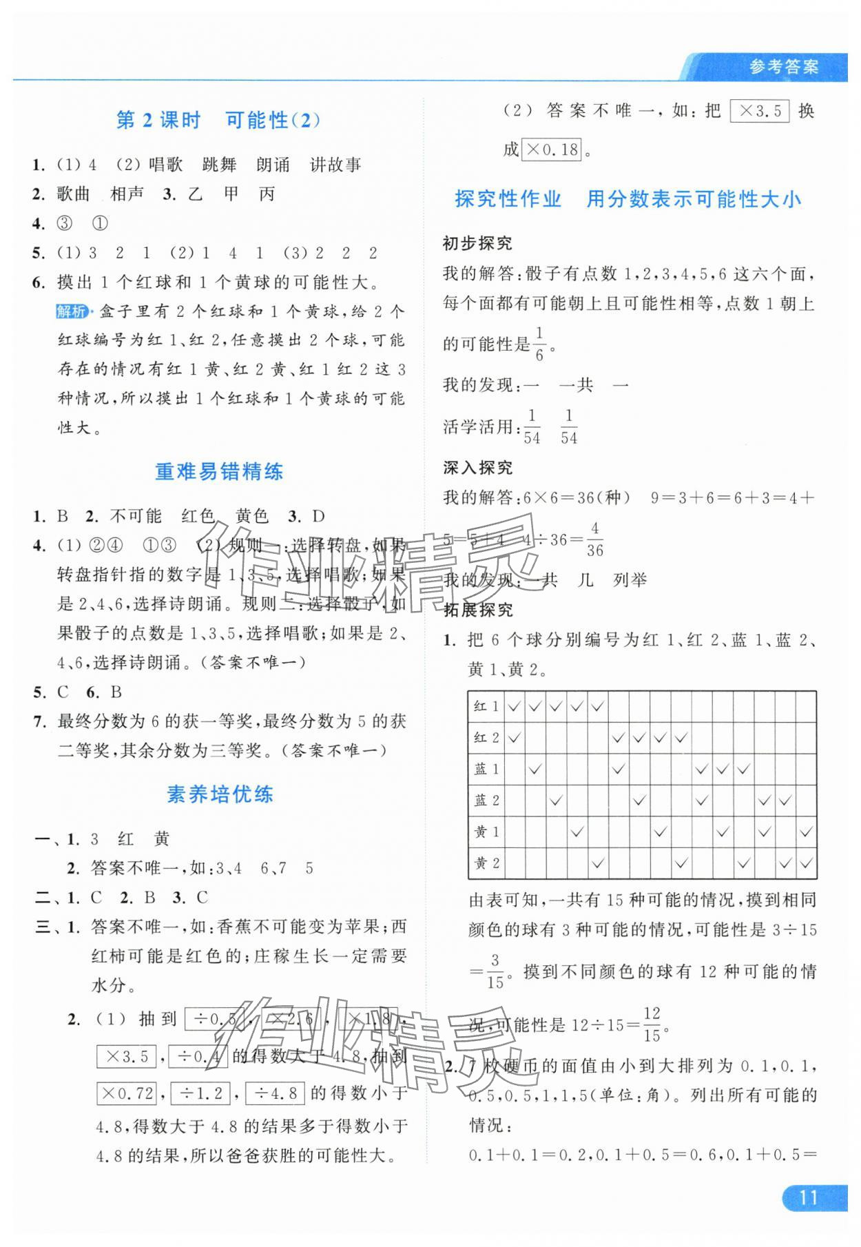 2025年亮点给力提优课时作业本五年级数学上册人教版 第11页