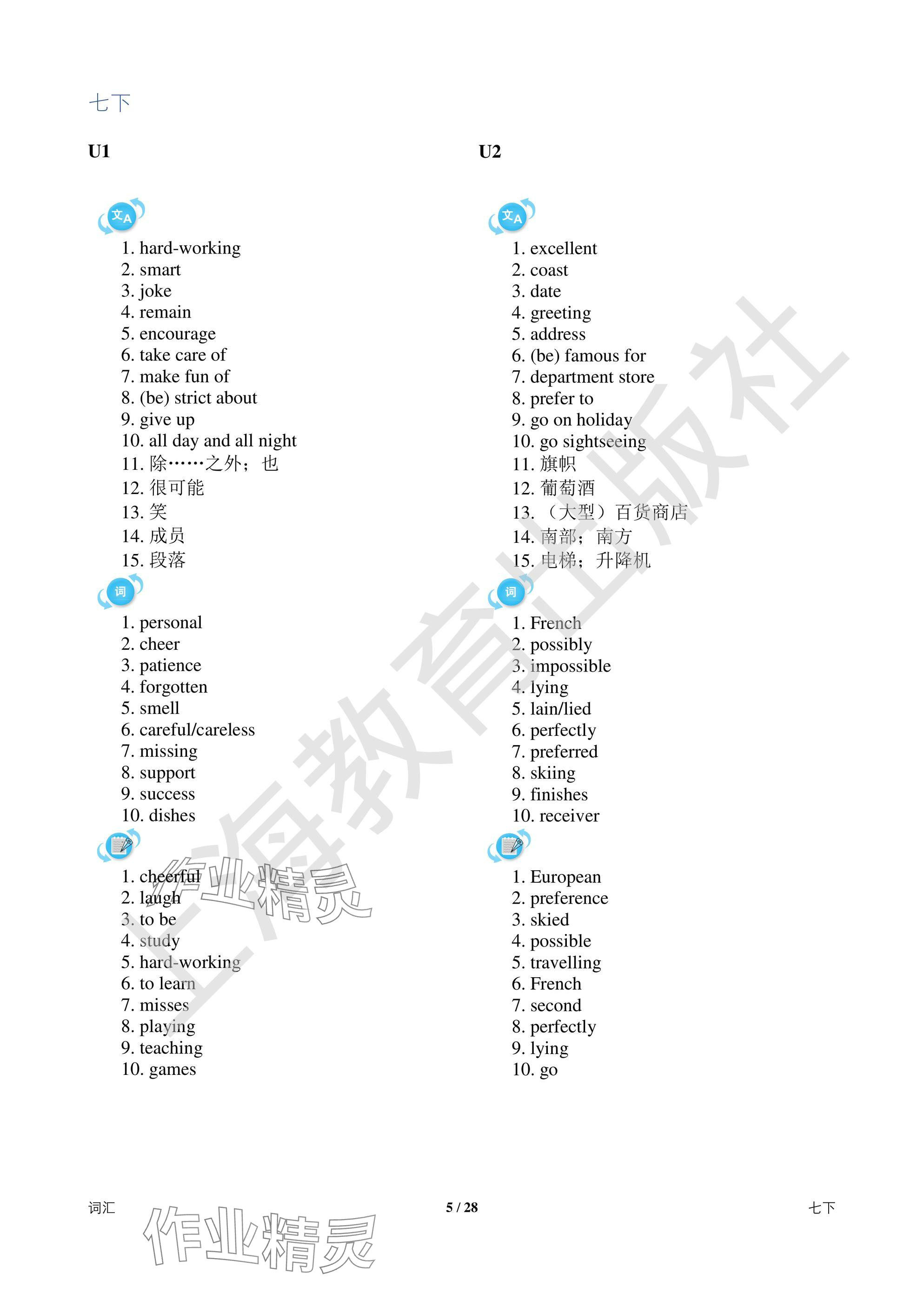 2025年中考英語(yǔ)總復(fù)習(xí)決勝100天深圳專版 參考答案第5頁(yè)