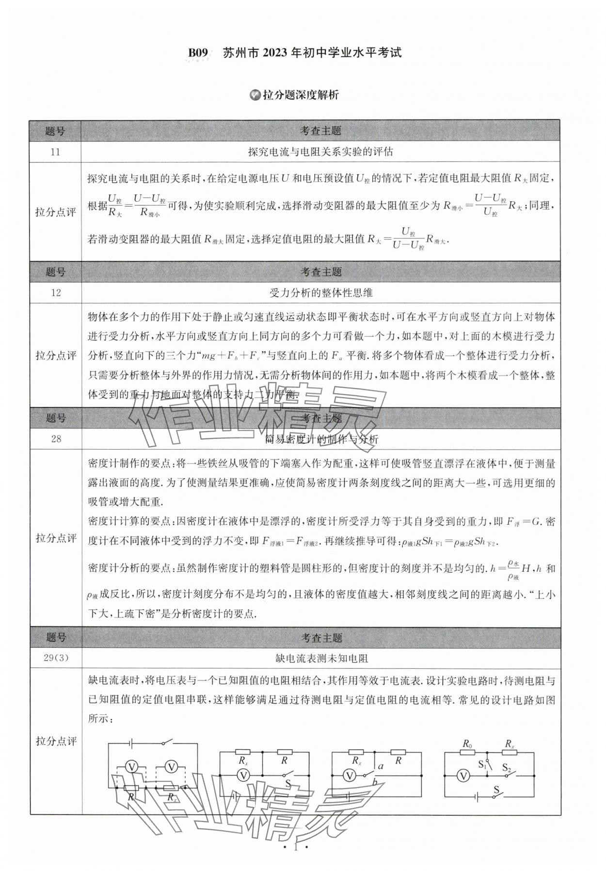 2024年江蘇中考模擬試卷匯編優(yōu)化38套物理提優(yōu)版 參考答案第1頁