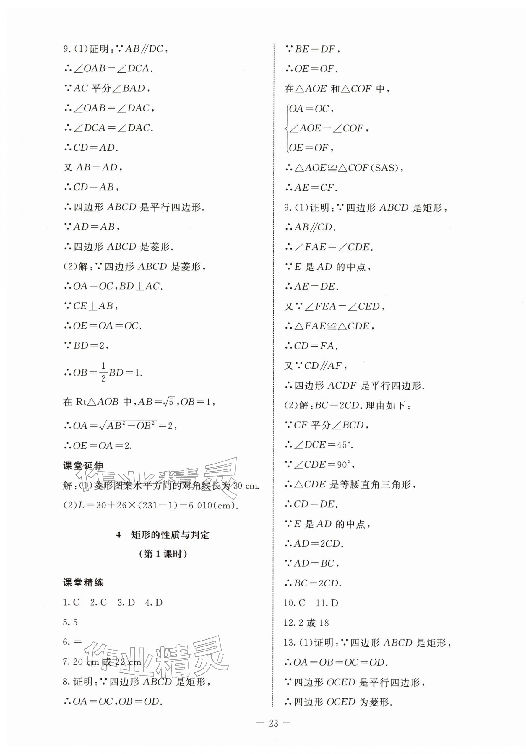 2026年初中同步练习册八年级数学下册鲁教版54制北京师范大学出版社&nbsp;第3页