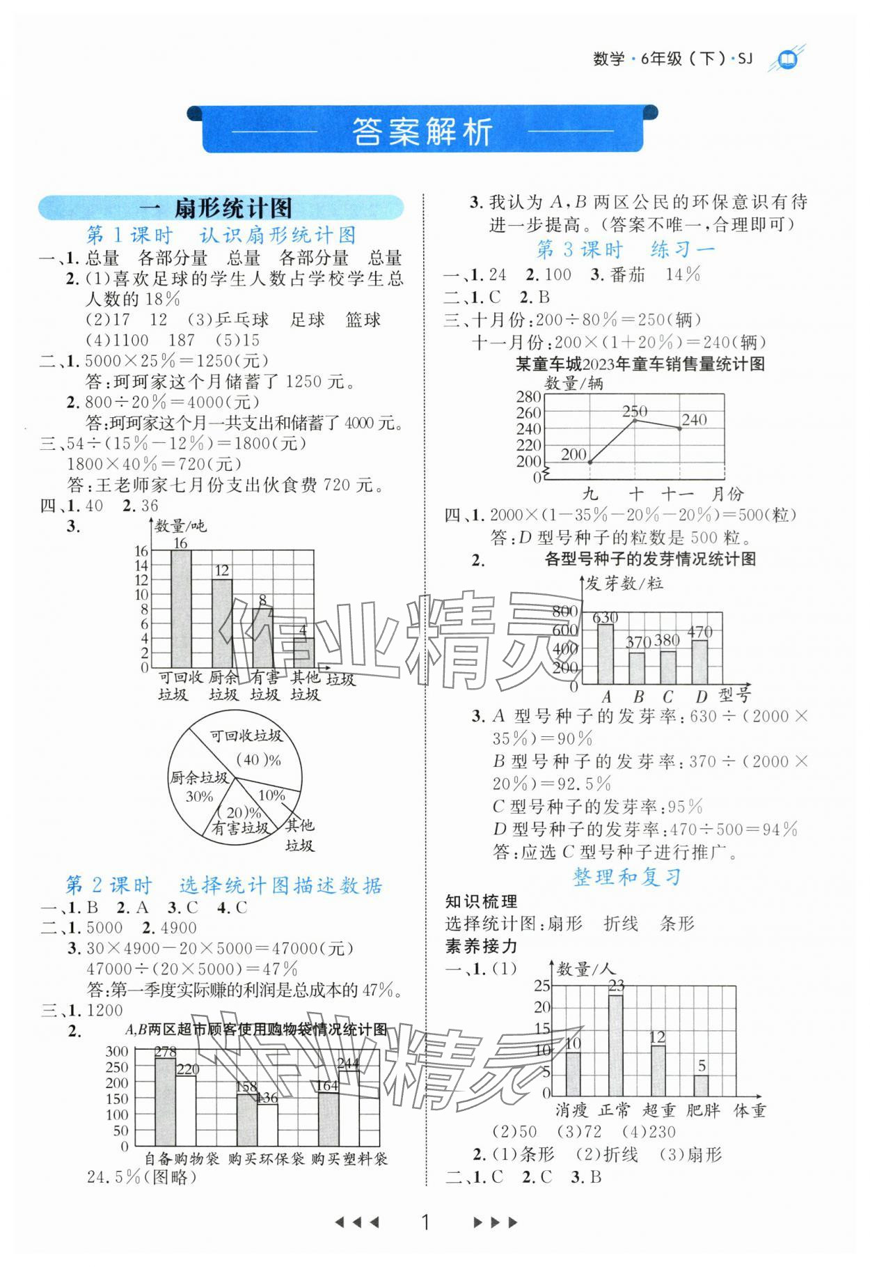 2024年细解巧练六年级数学下册苏教版 参考答案第1页