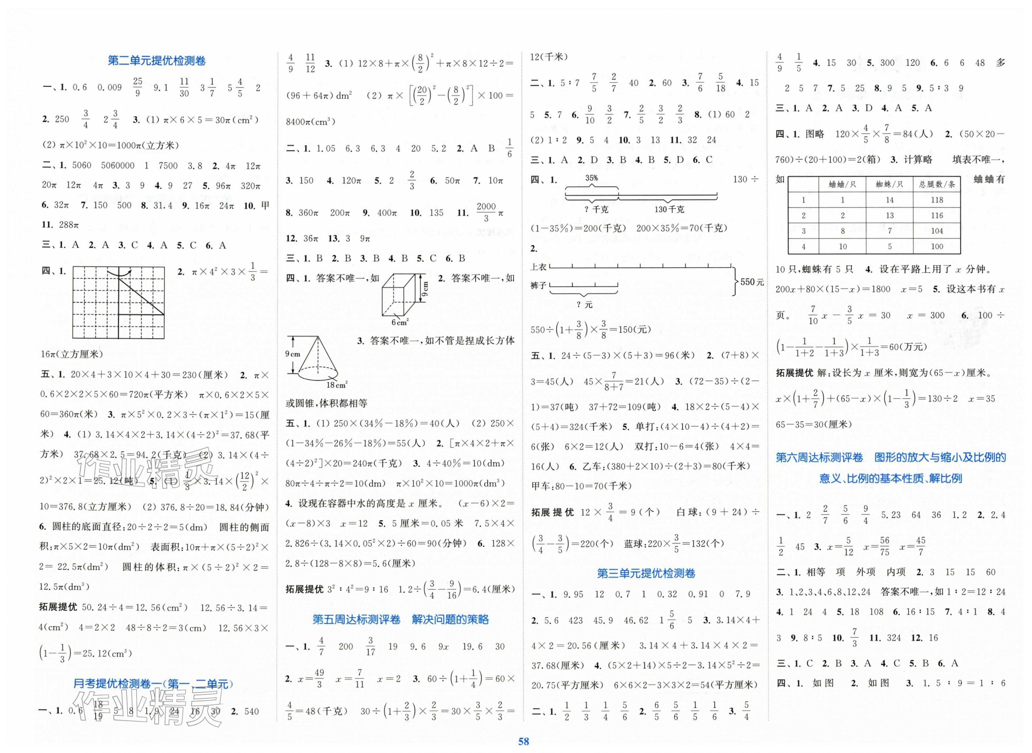 2026年复习金卷同步跟踪大试卷六年级数学下册苏教版提优版&nbsp;第2页