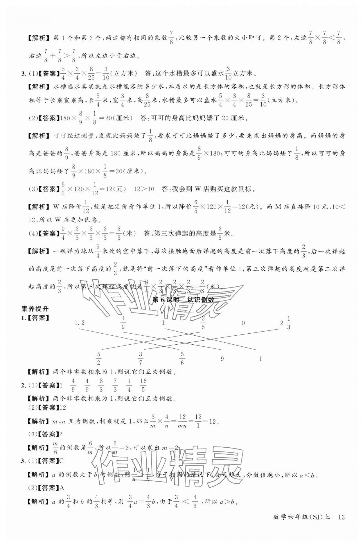 2023年素養(yǎng)天天練六年級數(shù)學(xué)上冊蘇教版 參考答案第13頁