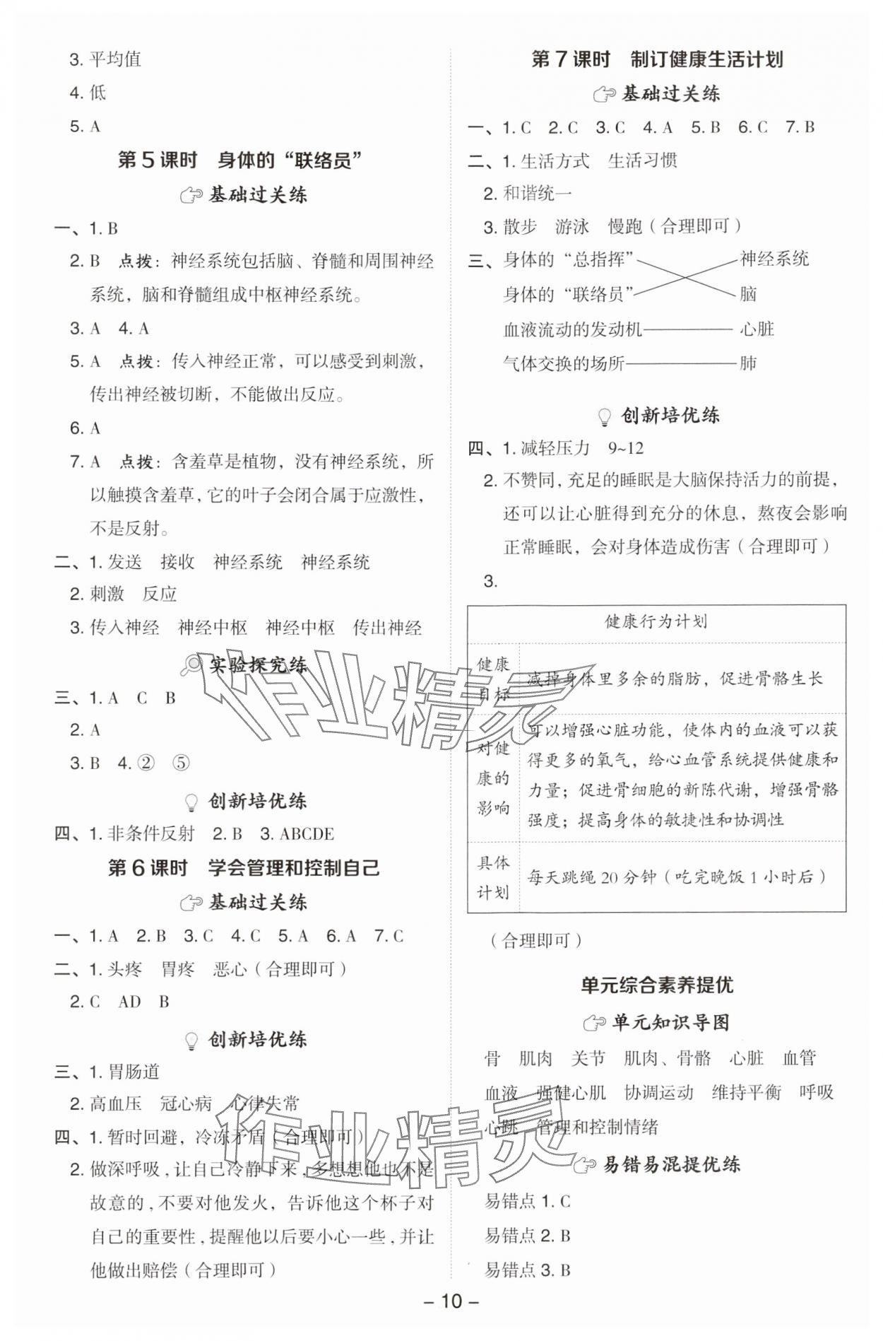 2024年綜合應(yīng)用創(chuàng)新題典中點五年級科學(xué)上冊教科版 參考答案第9頁