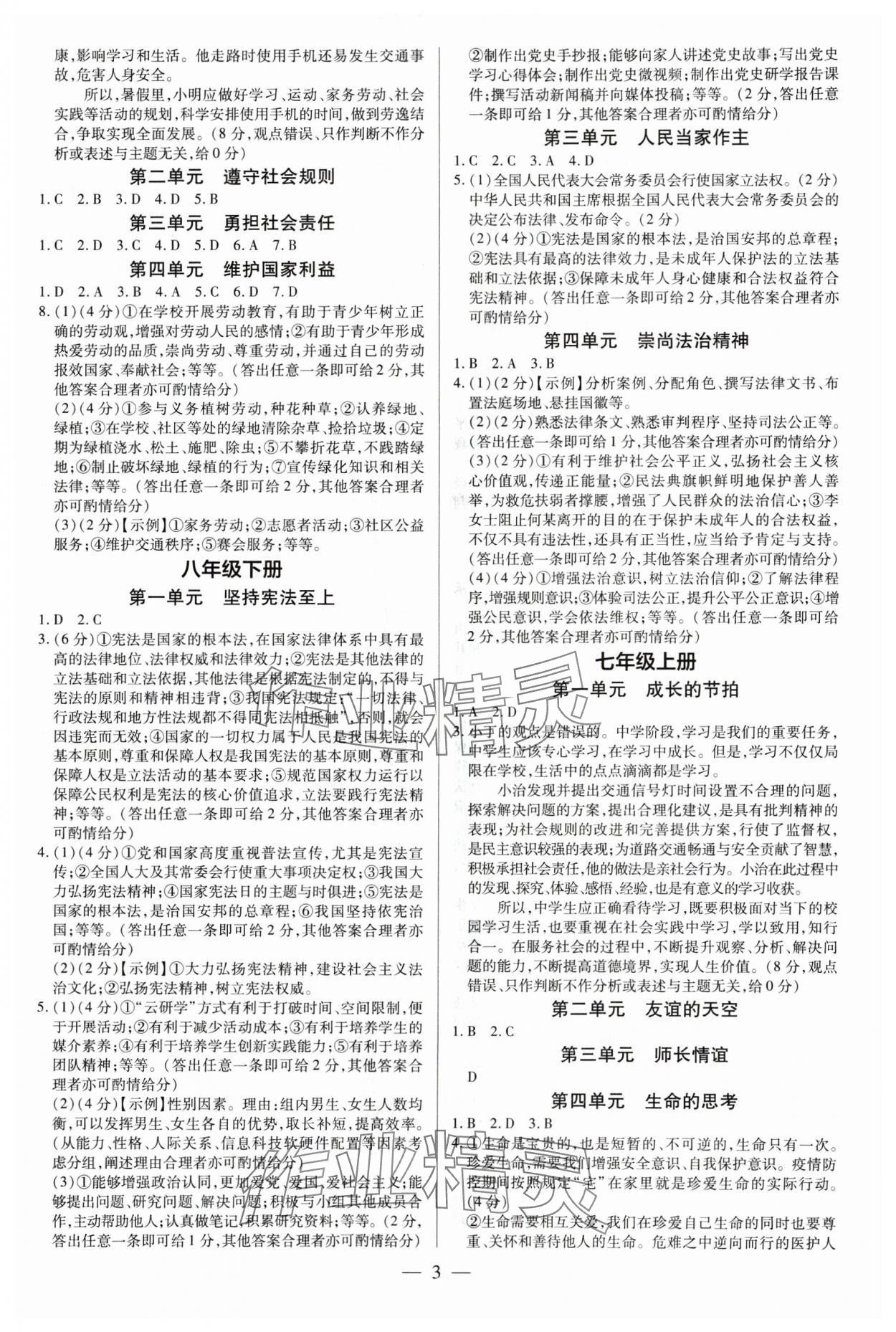 2025年領(lǐng)跑中考道德與法治河南專版 第3頁