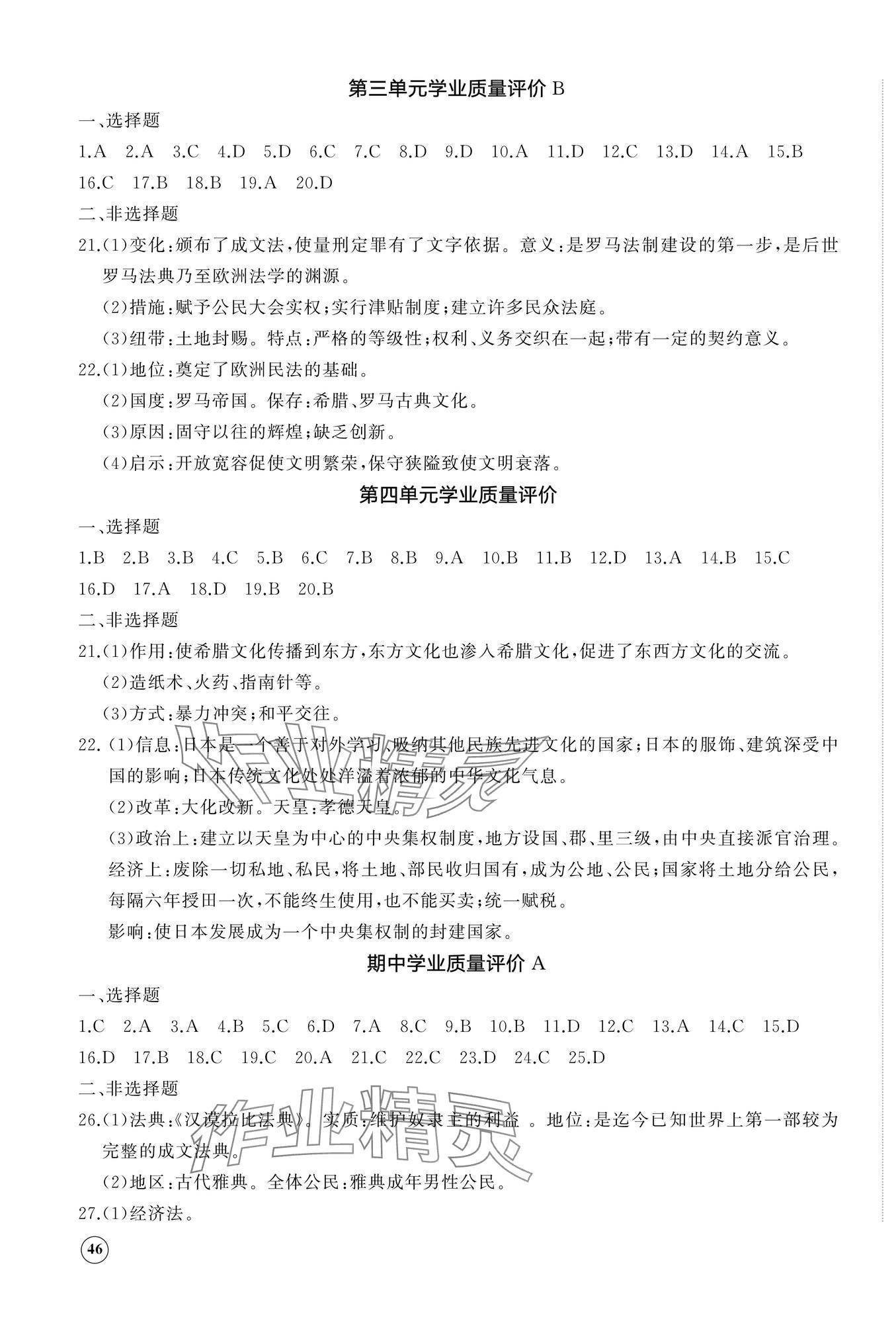 2024年伴你學(xué)精練課堂分層作業(yè)九年級(jí)歷史上冊(cè)人教版臨沂專版 第3頁(yè)