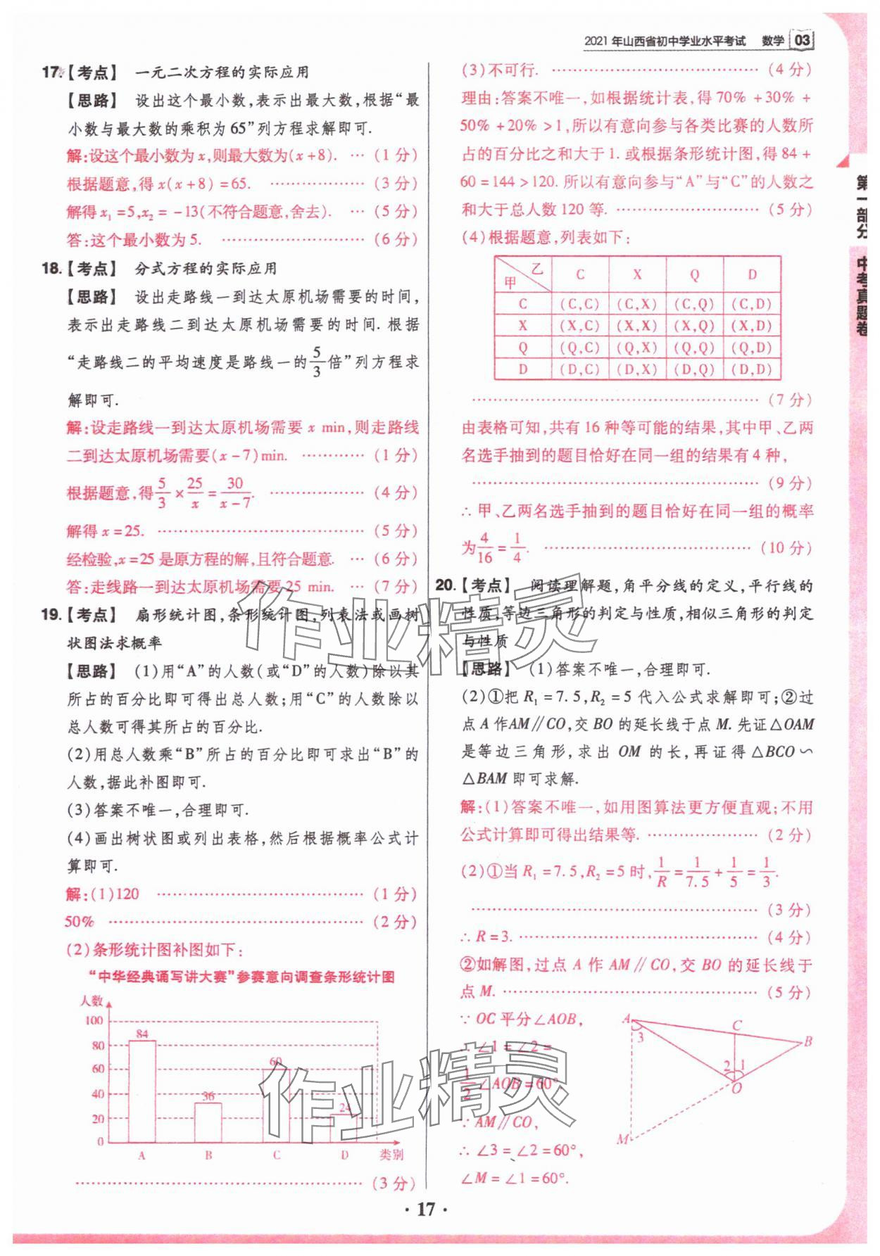 2024年晉一中考山西真題數(shù)學 參考答案第17頁