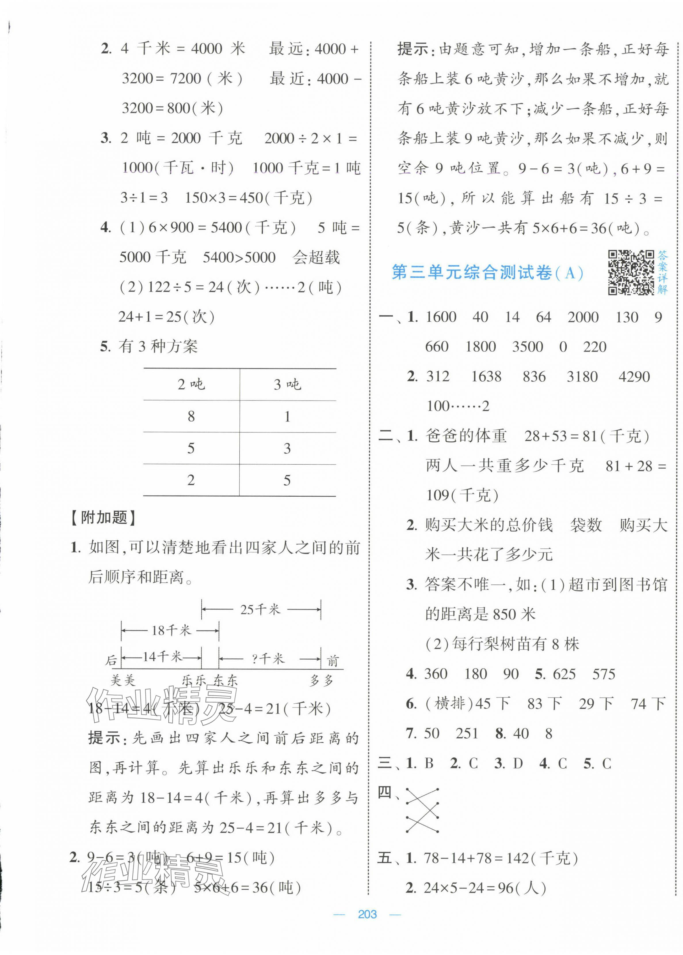 2025年学霸提优大试卷三年级数学下册苏教版 第5页