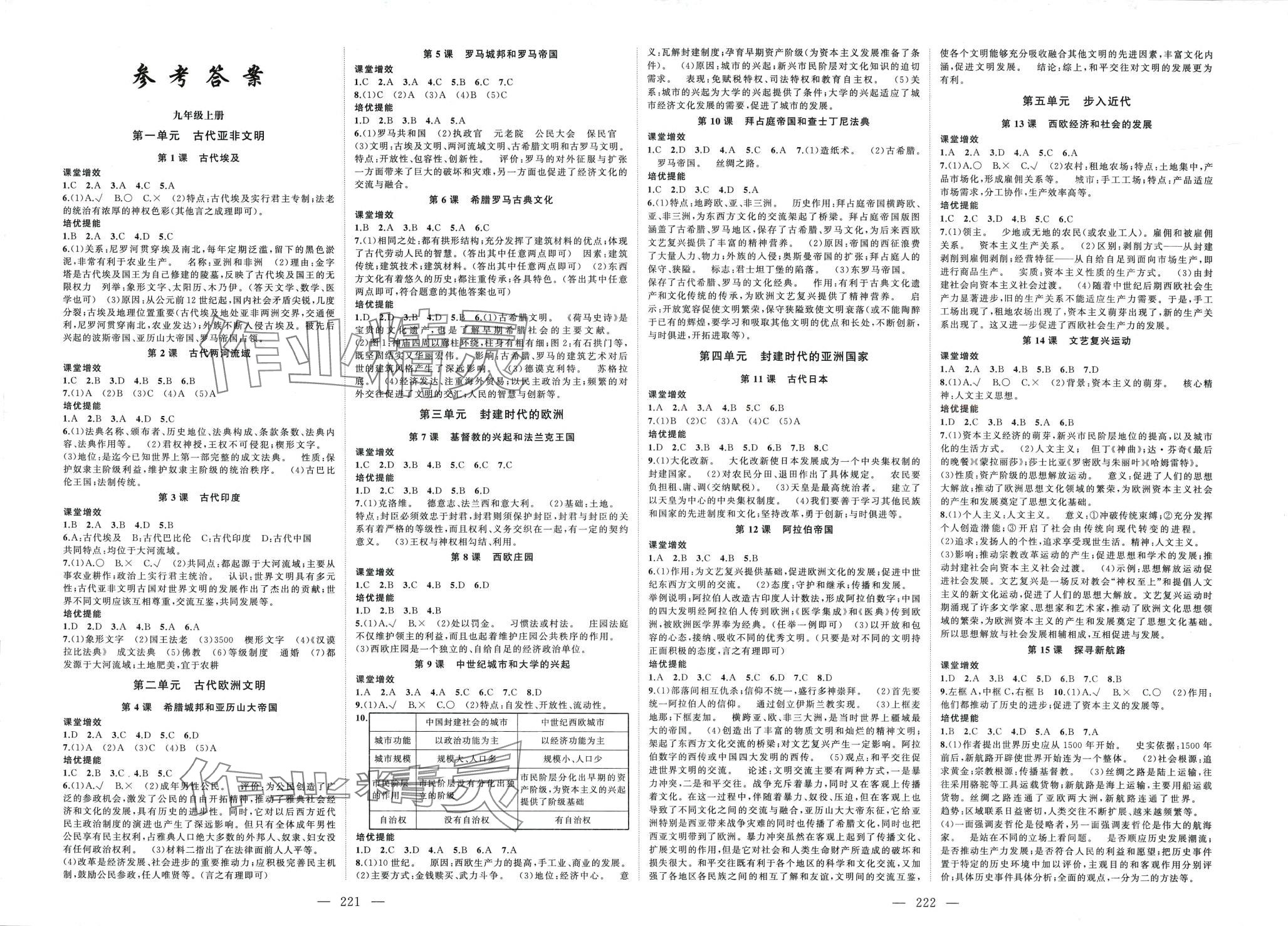 2024年名师课时计划九年级历史全一册人教版 第1页