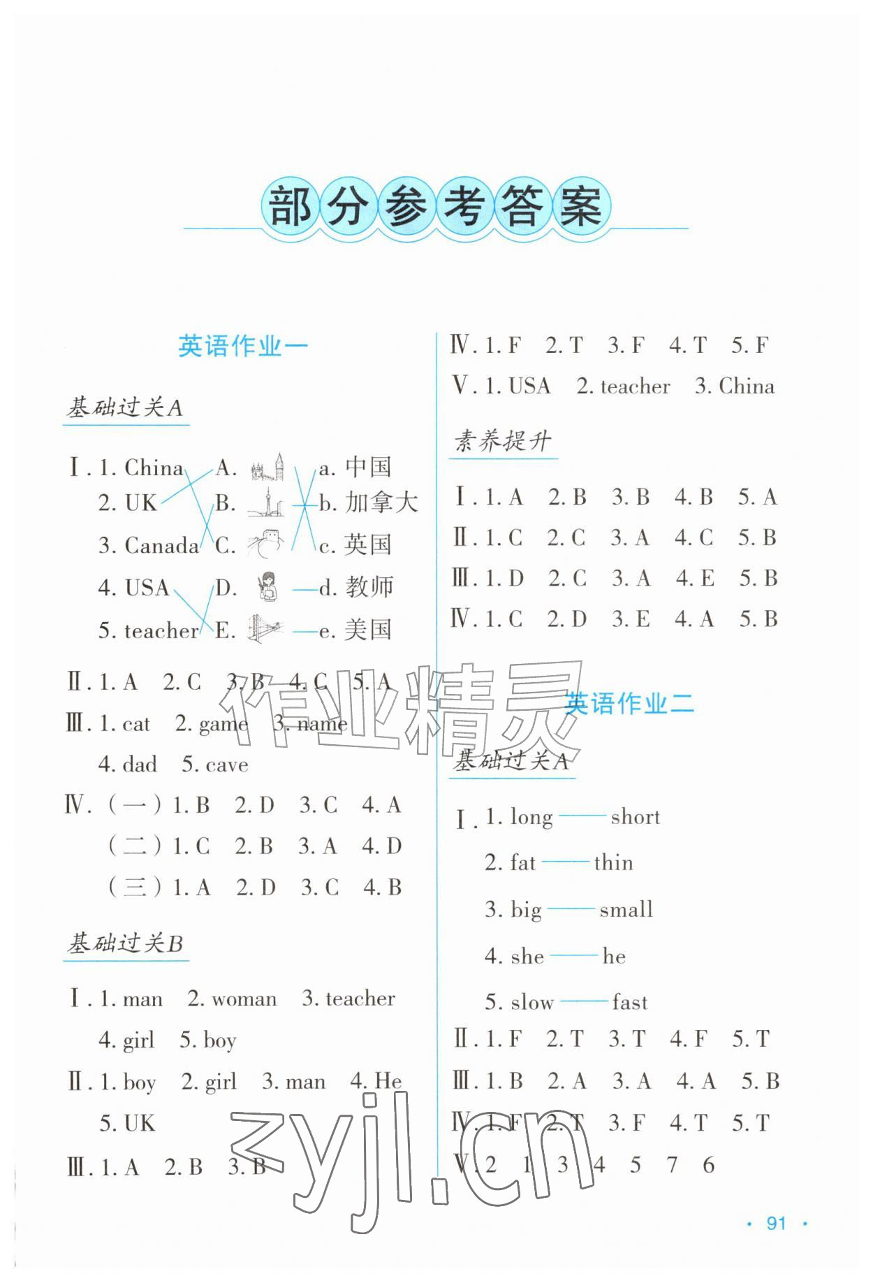 2026年假日综合与英语三年级英语人教版&nbsp;第1页