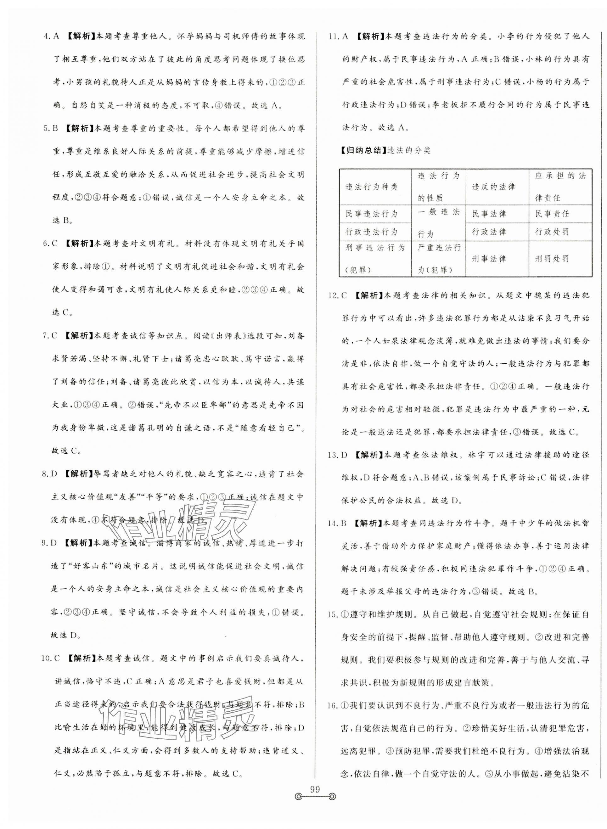 2023年单元提优测试卷八年级道德与法治上册人教版 第7页