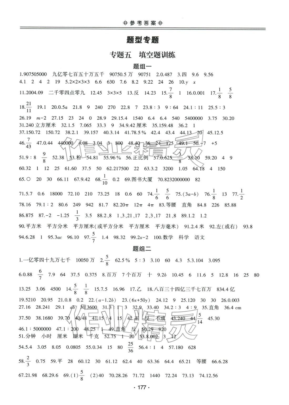 2025年小学毕业班总复习内初班考试专用六年级数学&nbsp;第5页