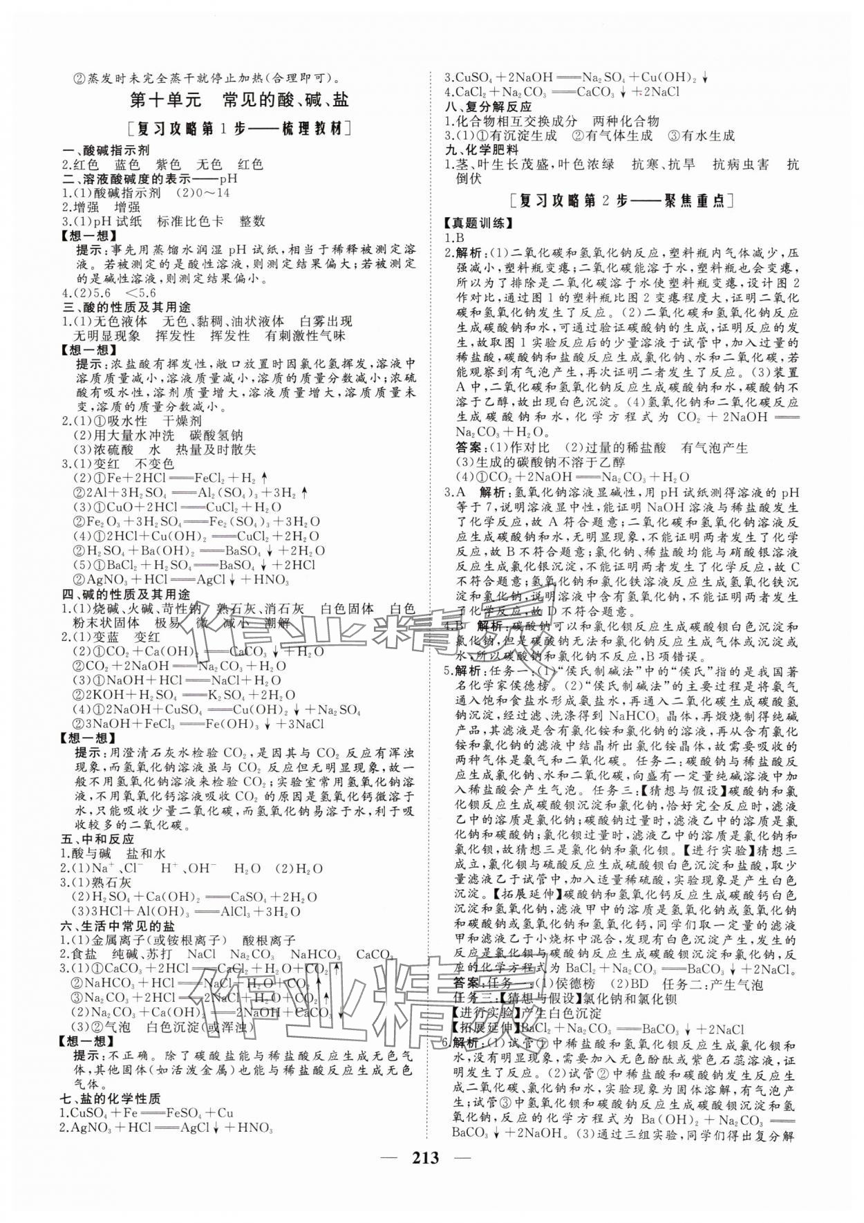 2025年新中考集訓(xùn)中考總復(fù)習(xí)化學(xué)&nbsp;參考答案第6頁