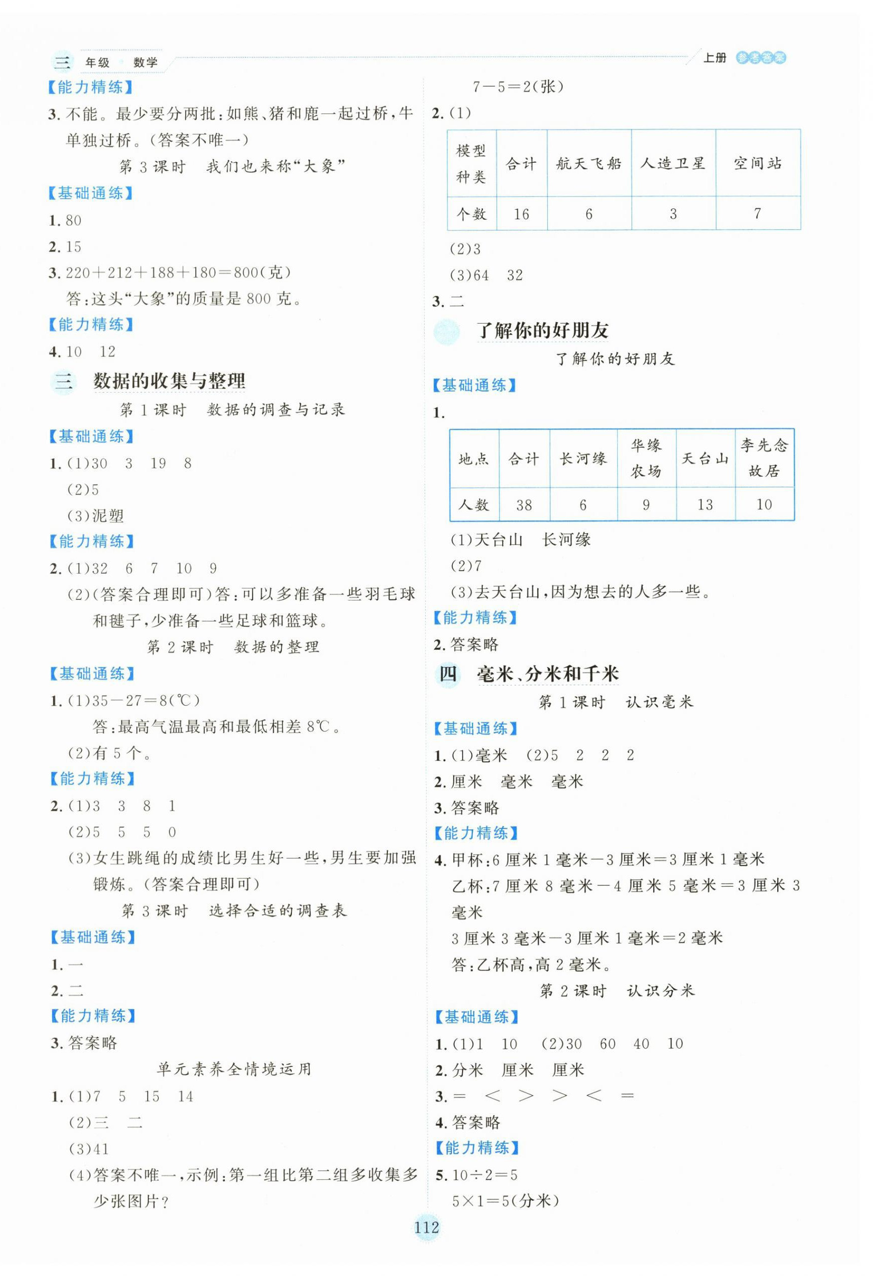 2025年百分学生作业本题练王三年级数学上册苏教版 参考答案第4页