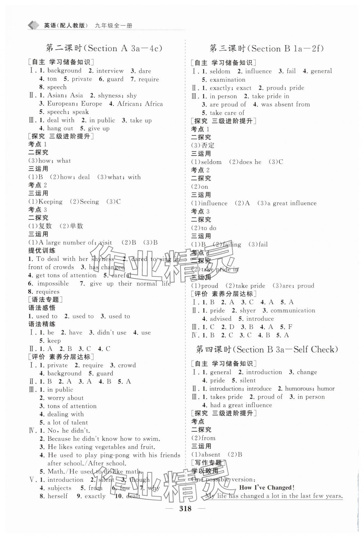 2025年新课程同步练习册九年级英语全一册人教版&nbsp;第8页