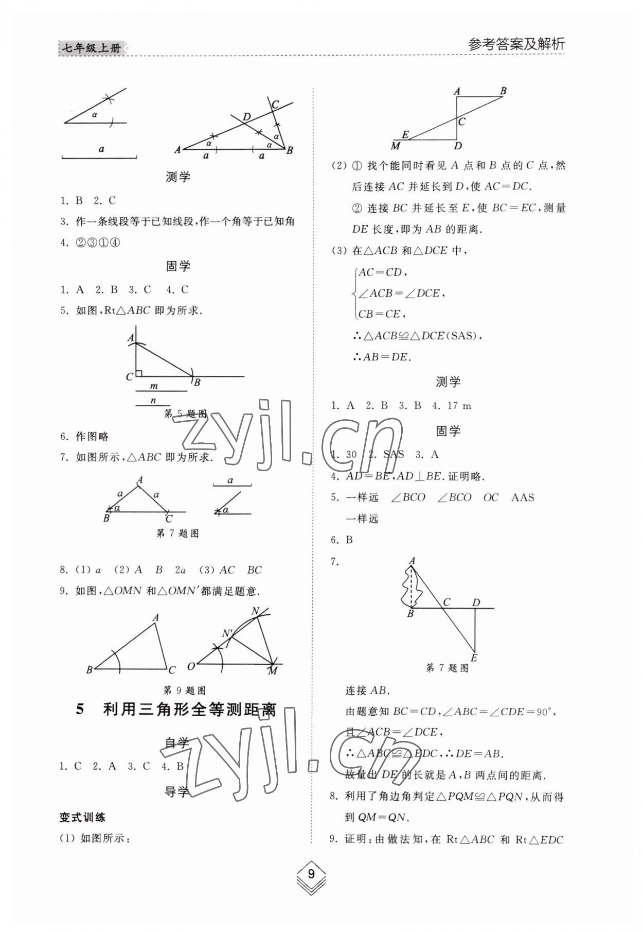 2023年综合能力训练七年级数学上册鲁教版54制 参考答案第8页