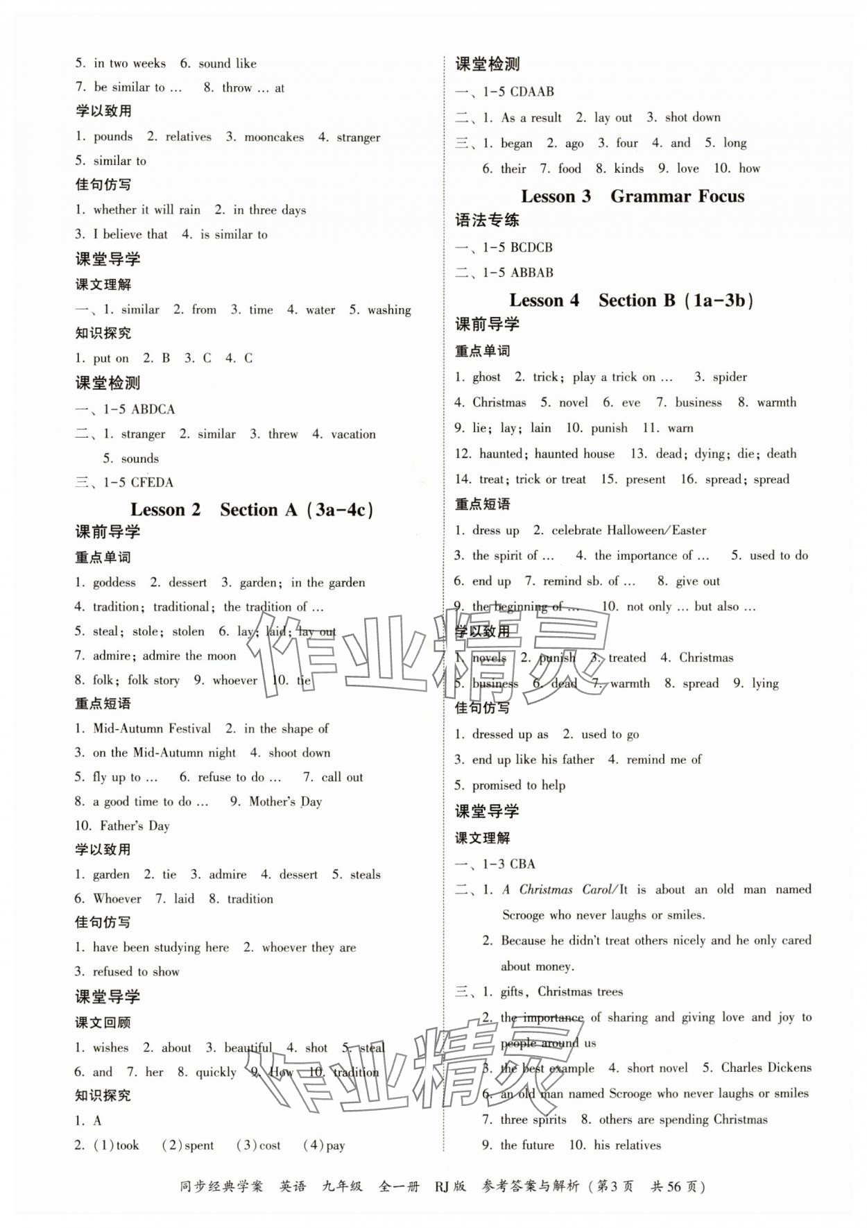 2024年同步經(jīng)典學(xué)案九年級(jí)英語(yǔ)全一冊(cè)人教版 第3頁(yè)