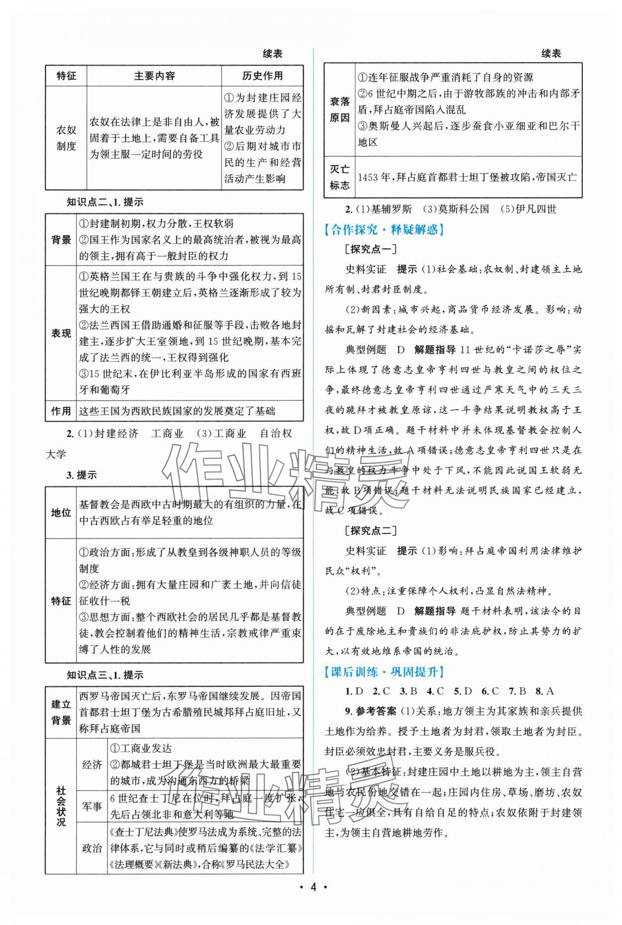 2025年高中同步測控優(yōu)化設(shè)計(jì)高中歷史必修下冊 參考答案第3頁