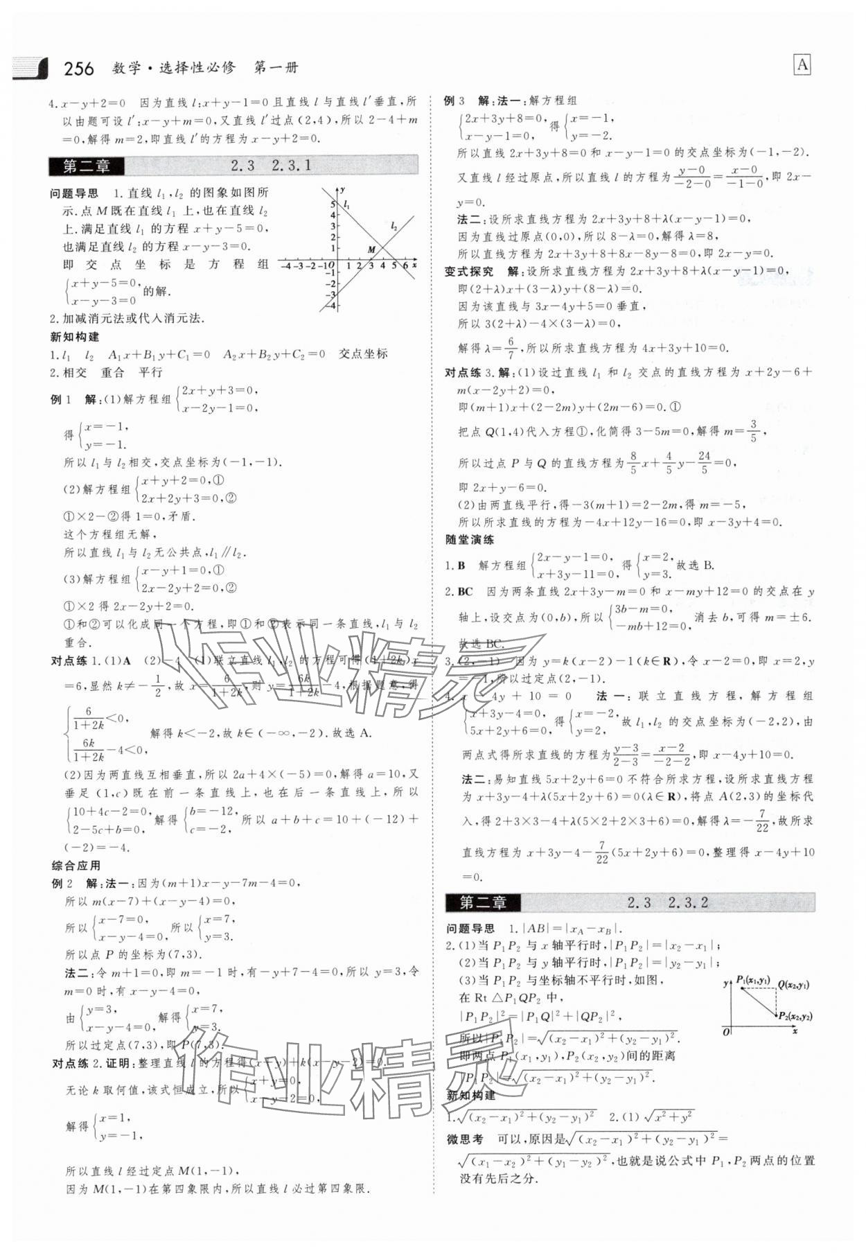 2025年金版新學(xué)案高中數(shù)學(xué)選擇性必修第一冊人教版 參考答案第27頁