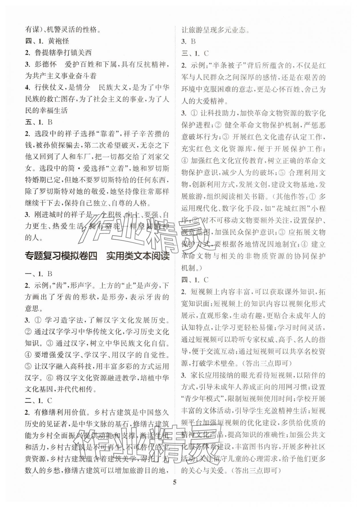2025年中考專(zhuān)題復(fù)習(xí)模擬沖刺卷語(yǔ)文 第5頁(yè)