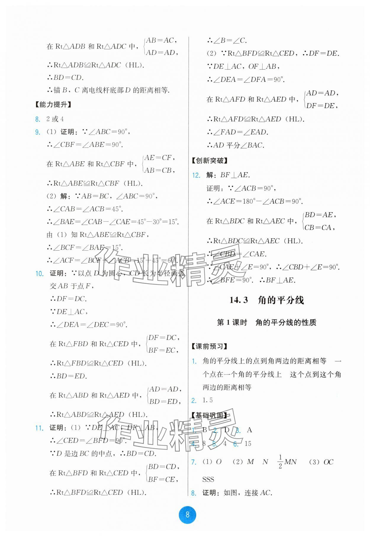 2025年能力培养与测试八年级数学上册人教版 第8页