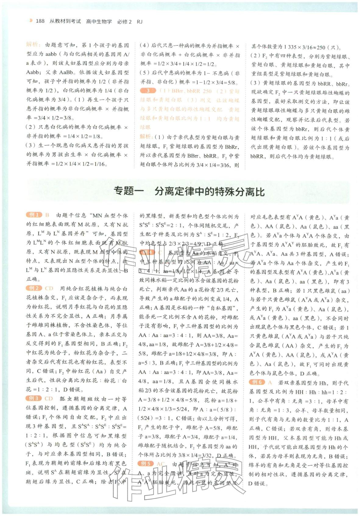 2026年从教材到考试高中生物必修第二册人教版&nbsp;第5页