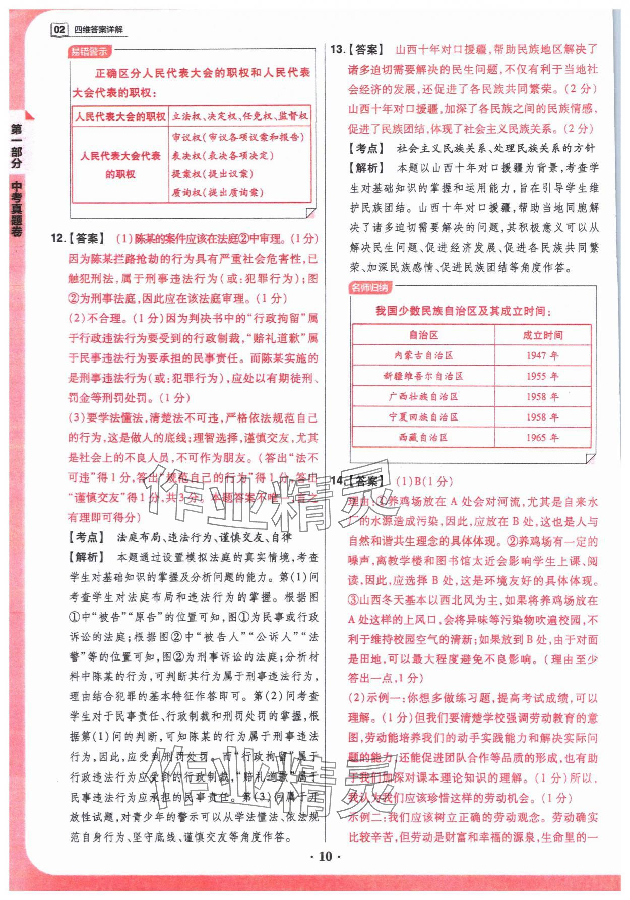 2024年晉一中考山西真題道德與法治 參考答案第10頁