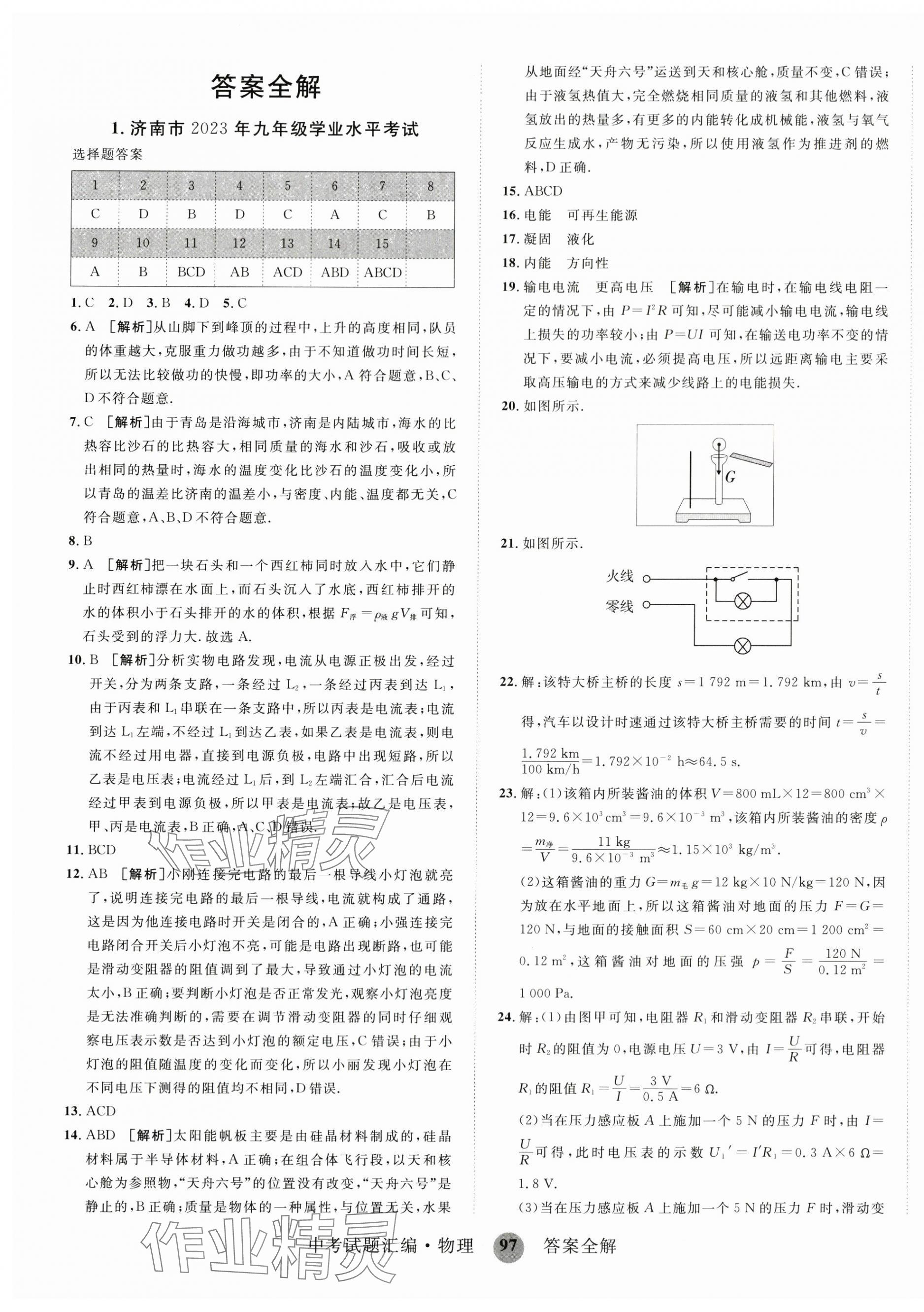 2024年中考試題匯編物理山東科學技術出版社 第1頁