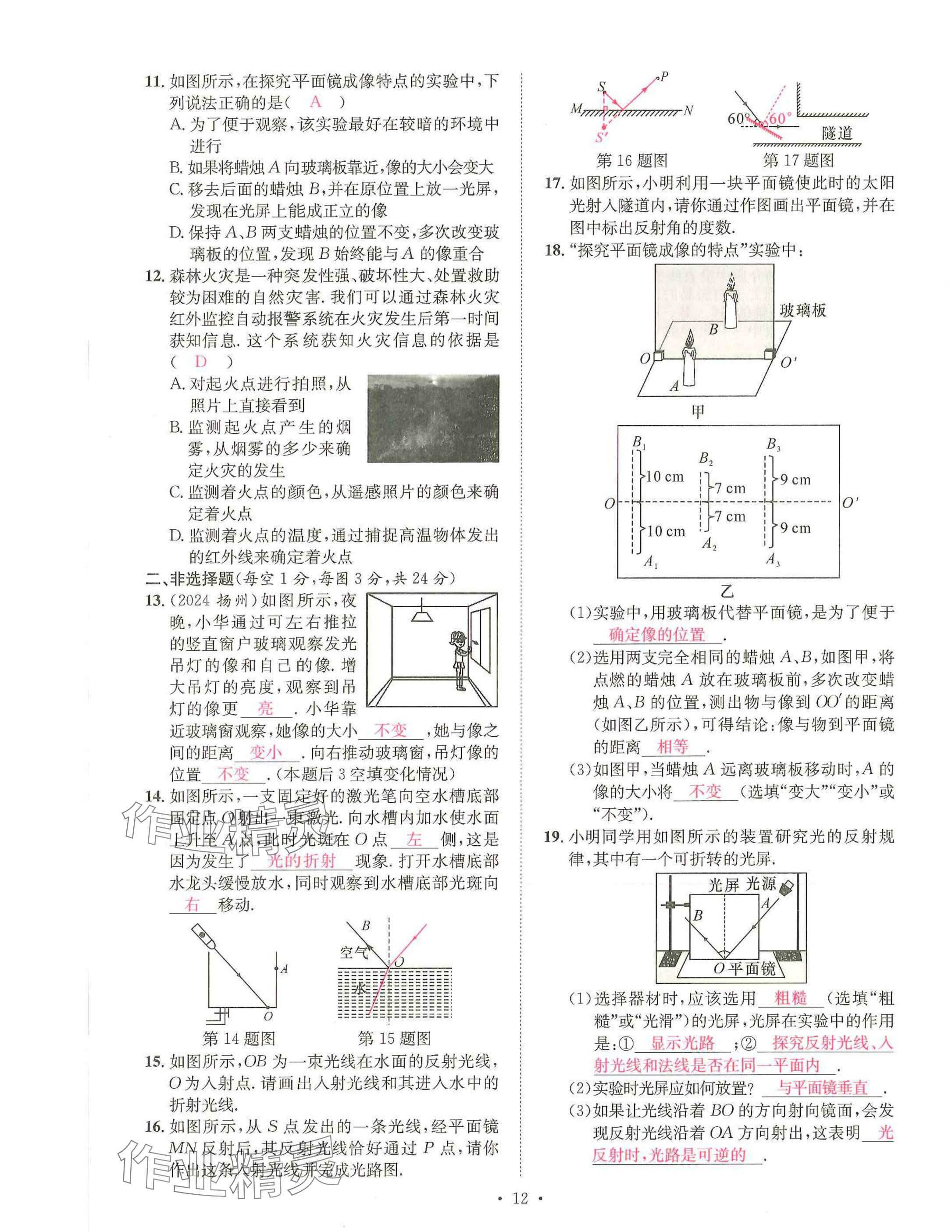 2025年一品中考物理武漢專版 參考答案第12頁(yè)