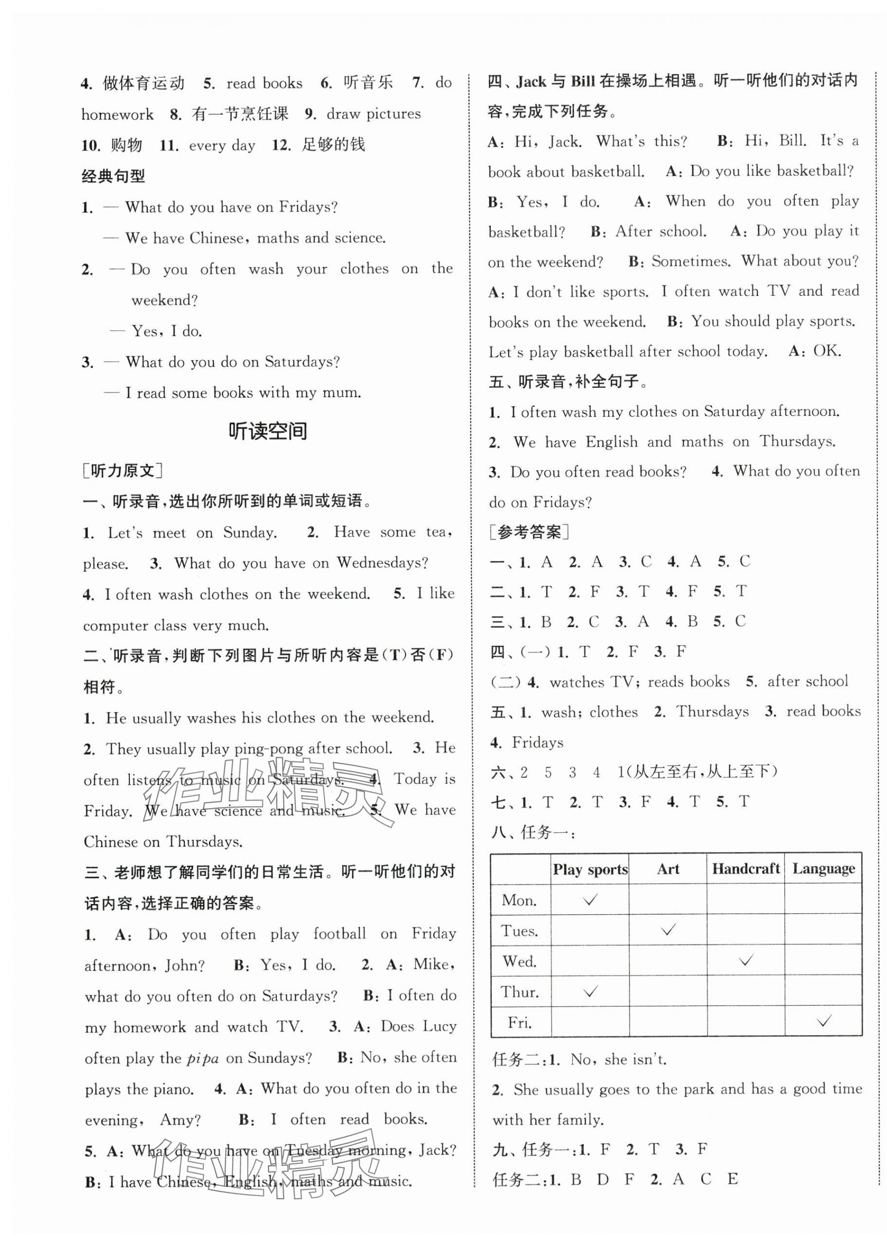 2025年通城學(xué)典課時(shí)新體驗(yàn)五年級(jí)英語(yǔ)上冊(cè)人教版 參考答案第4頁(yè)