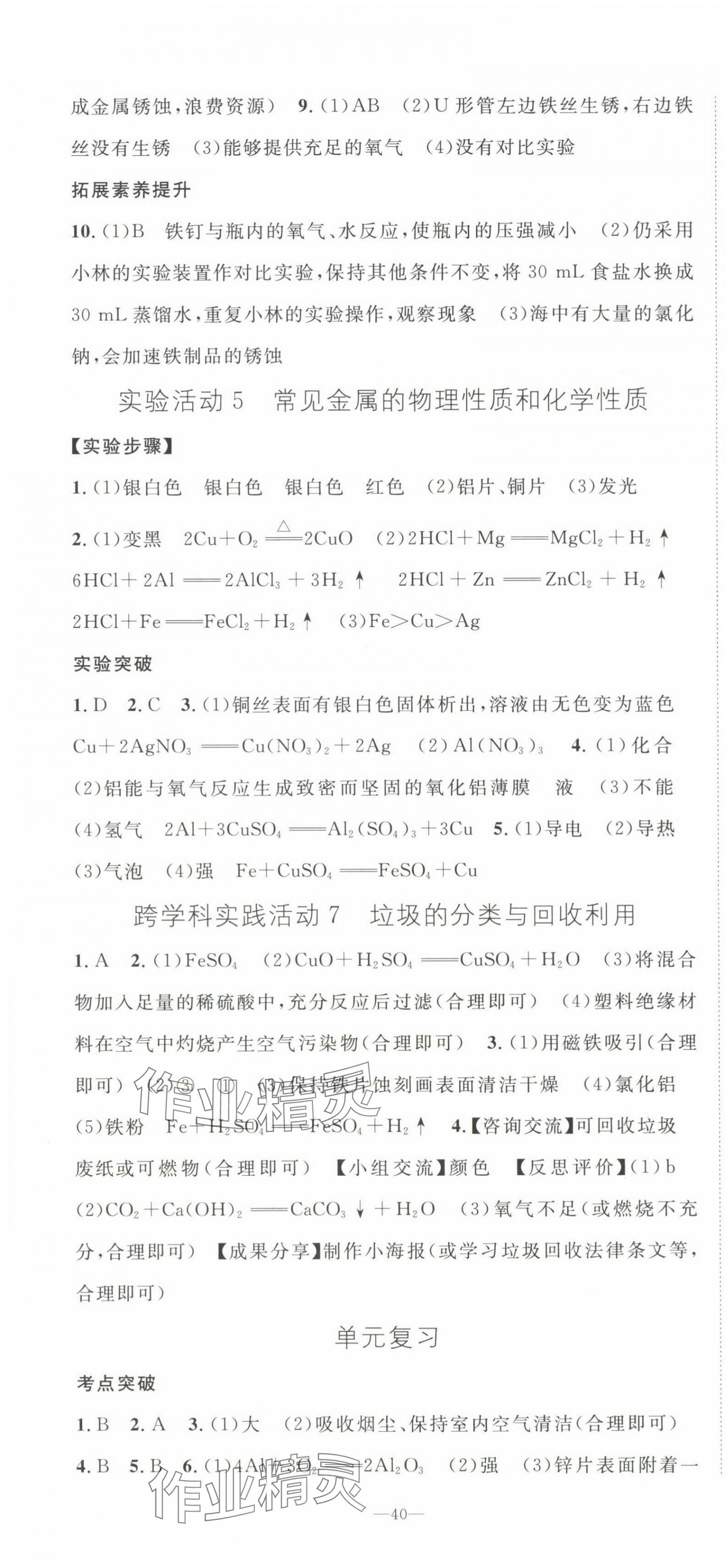 2025年我的作業(yè)九年級(jí)化學(xué)下冊(cè)人教版 第4頁(yè)