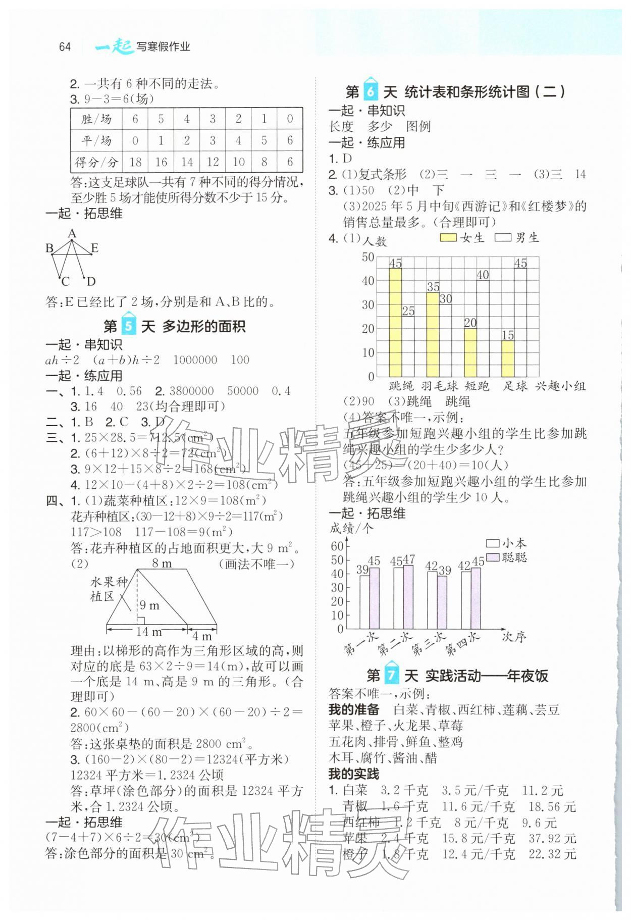 2026年一起写寒假作业五年级数学苏教版&nbsp;第2页