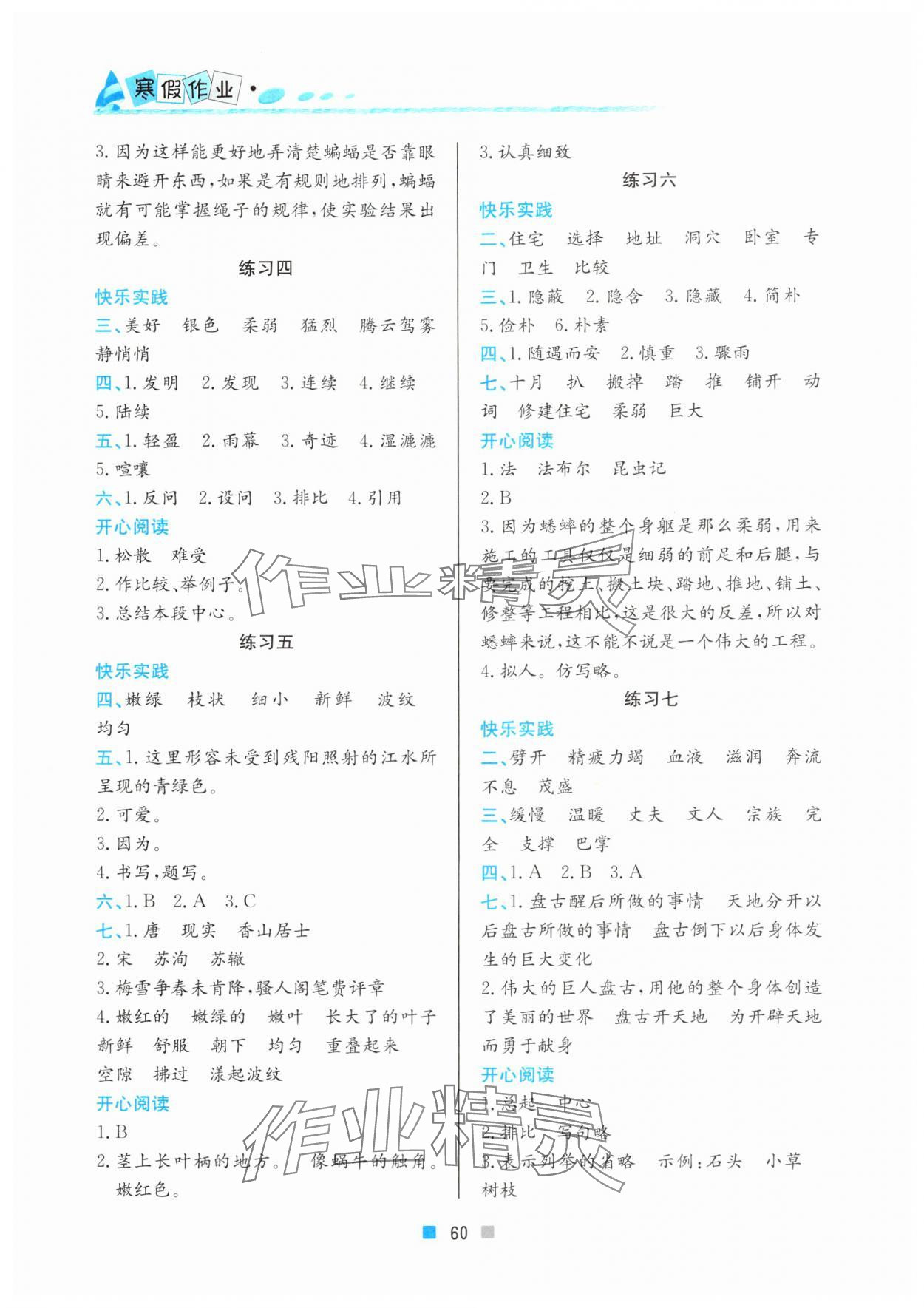 2025年寒假作業(yè)四年級語文北京教育出版社 第2頁