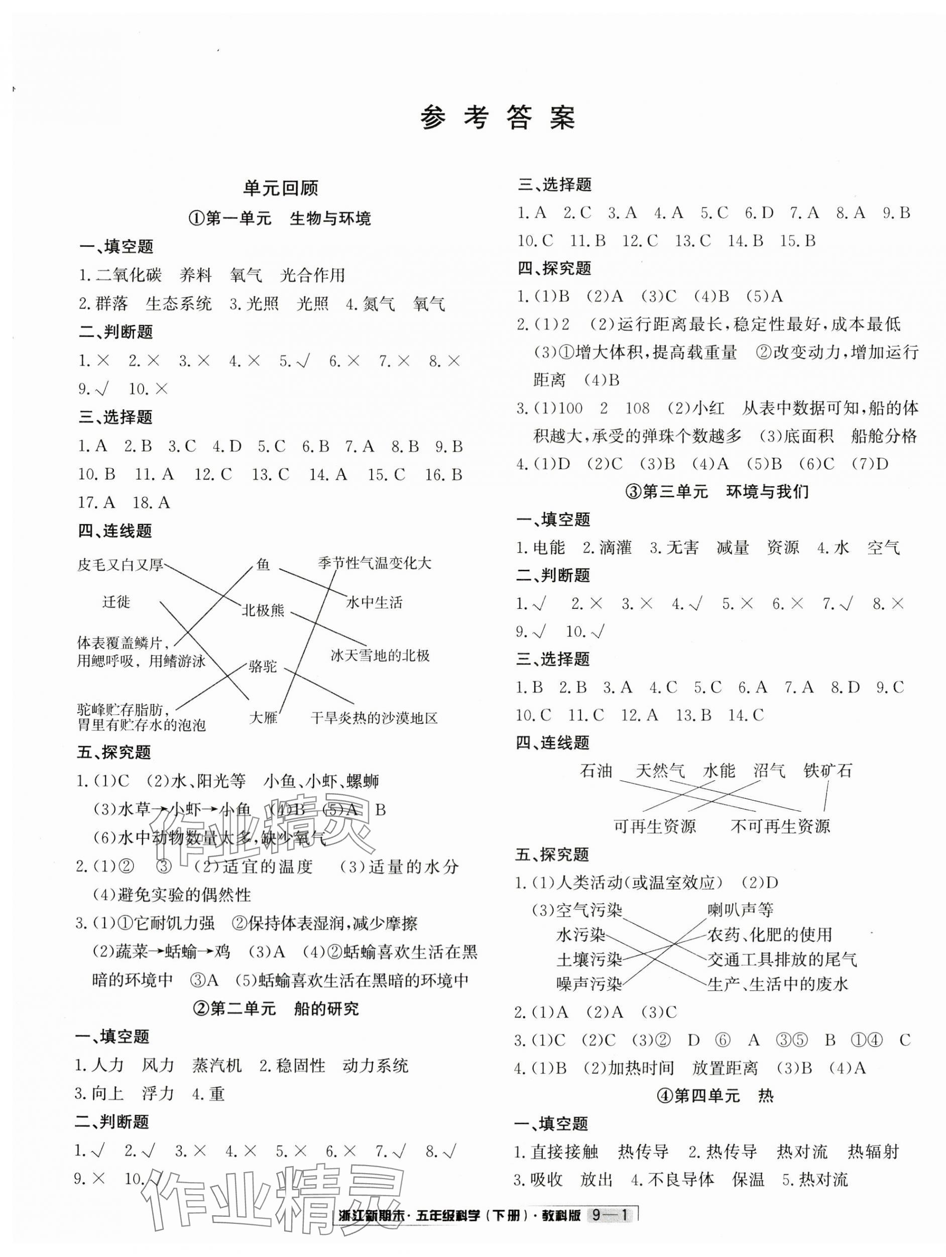 2024年勵(lì)耘書業(yè)浙江新期末五年級(jí)科學(xué)下冊(cè)教科版 第1頁(yè)