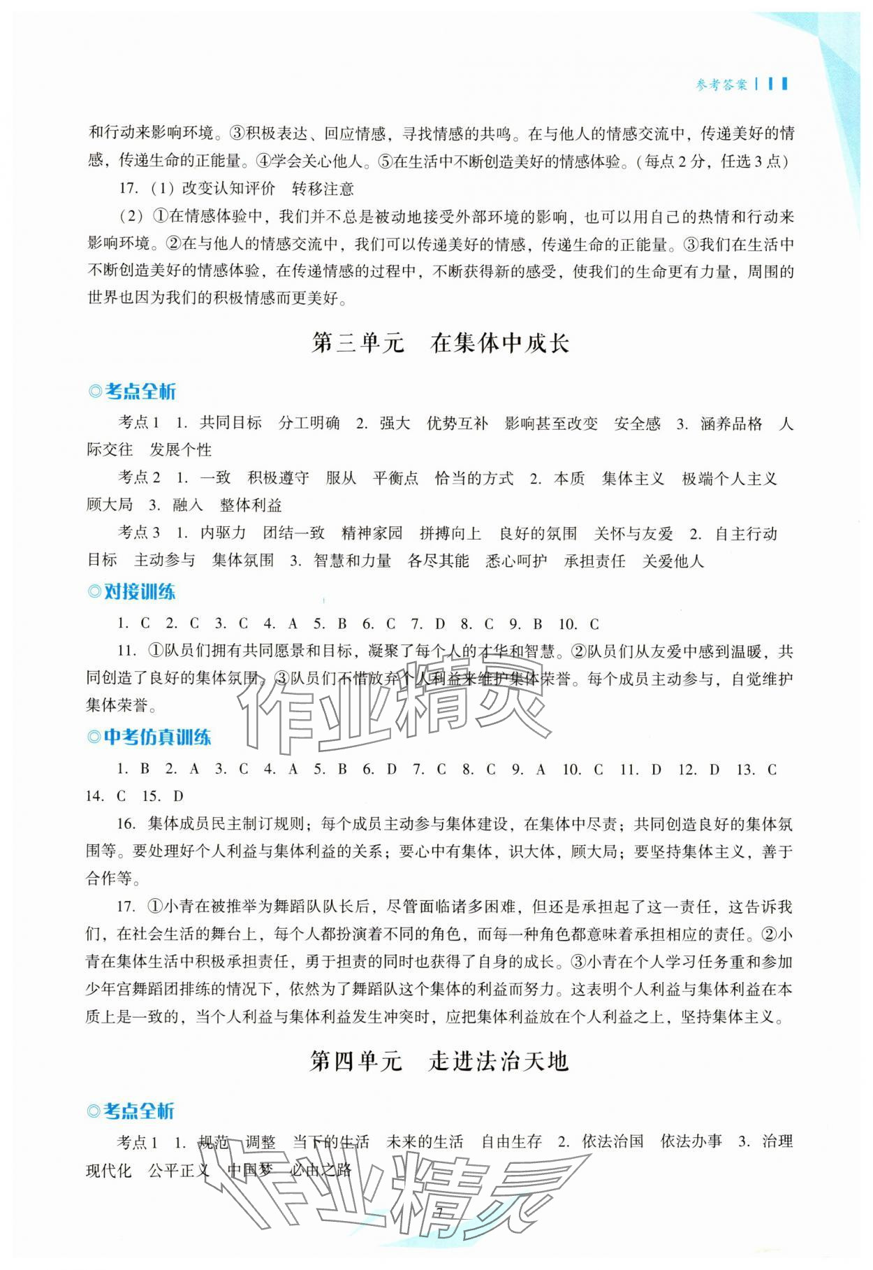2025年議題式導(dǎo)與學(xué)道德與法治中考備考 參考答案第7頁