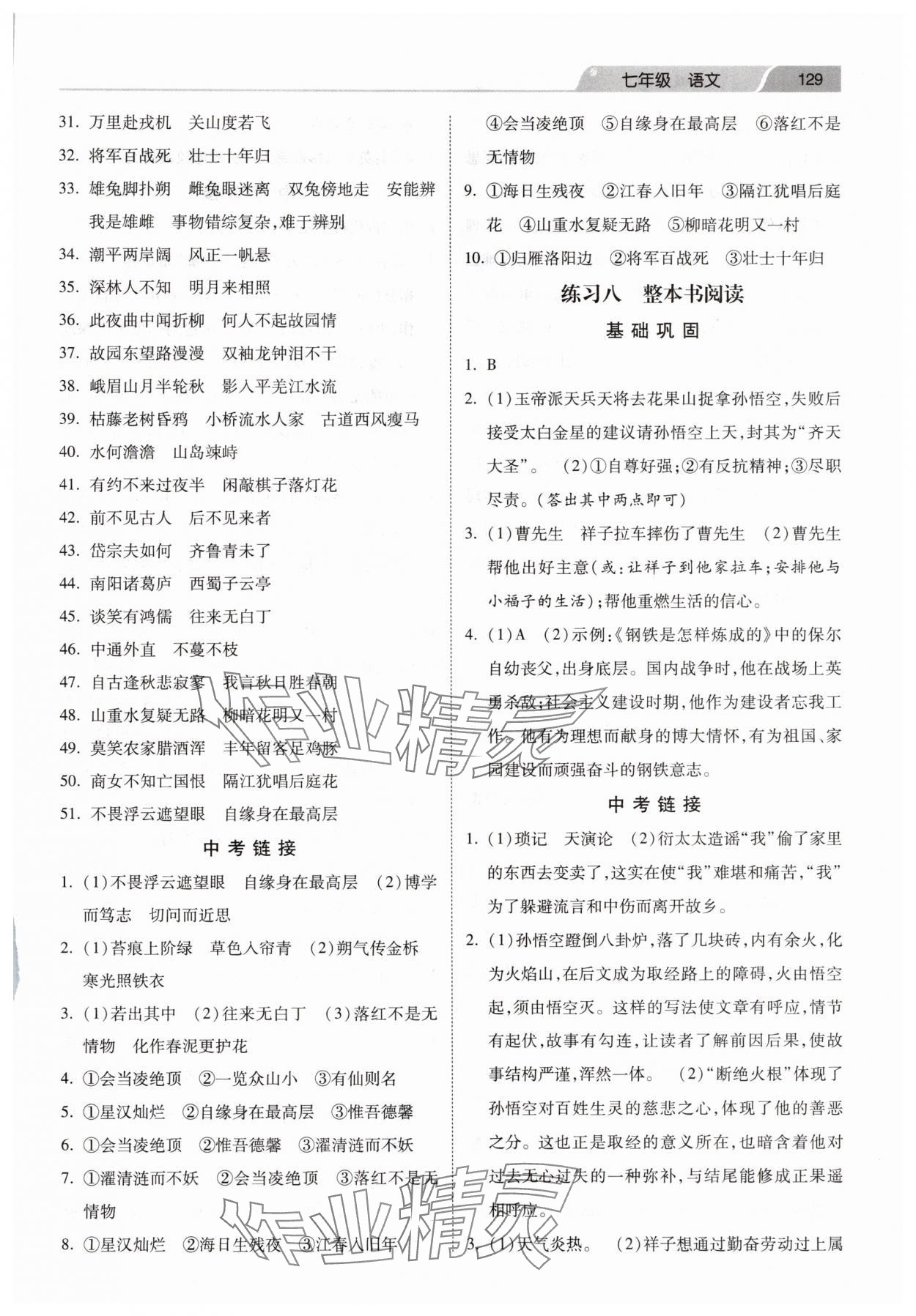2025年暑假作業(yè)河北美術(shù)出版社七年級語文 第3頁